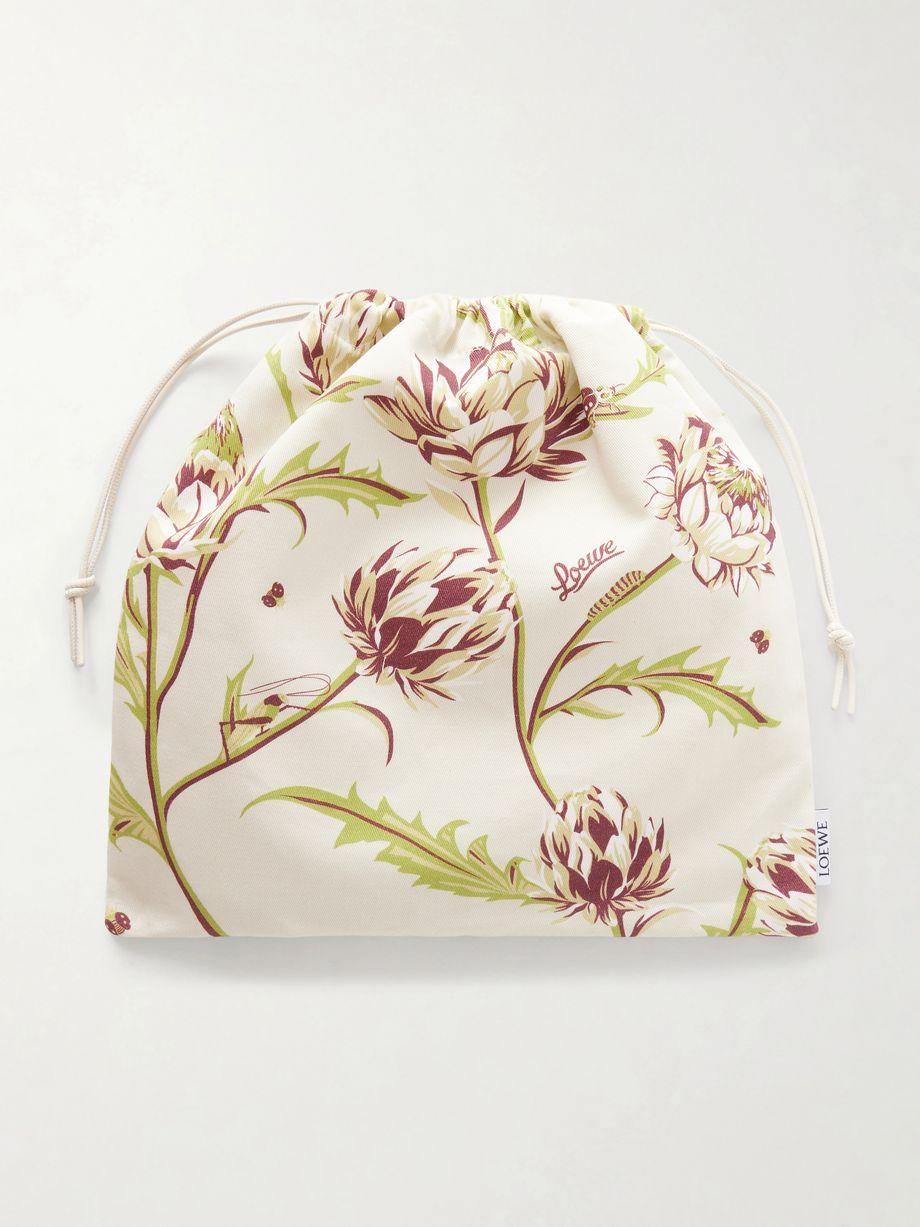 Floral-print twill drawstring pouch by LOEWE