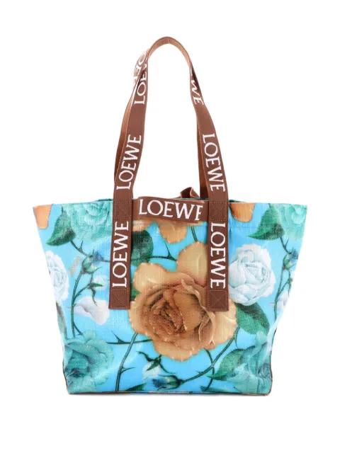 Fold Logo Strap Printed Vinyl Large tote bag by LOEWE 