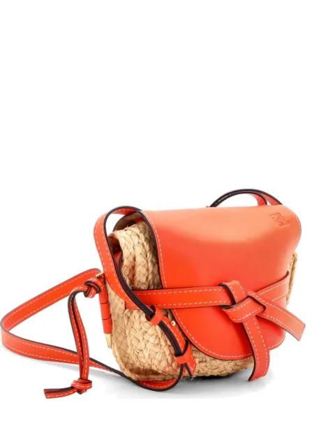 Gate Leather with Raffia Small shoulder bag by LOEWE 