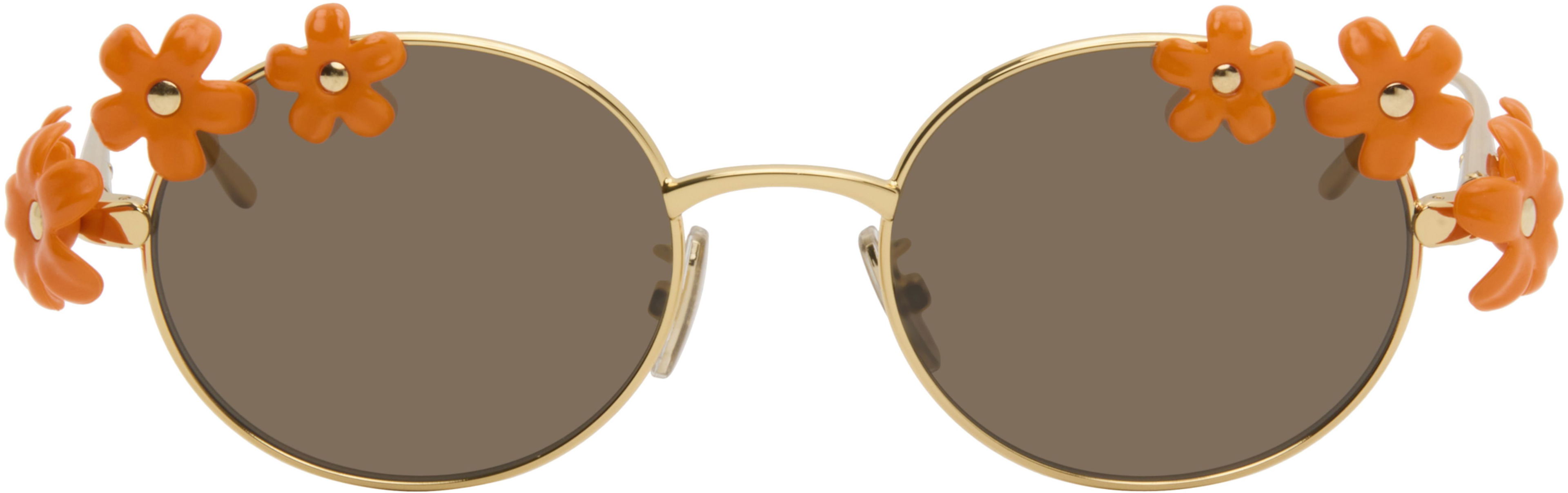 Gold & Orange Paula's Ibiza Daisy Field Sunglasses by LOEWE