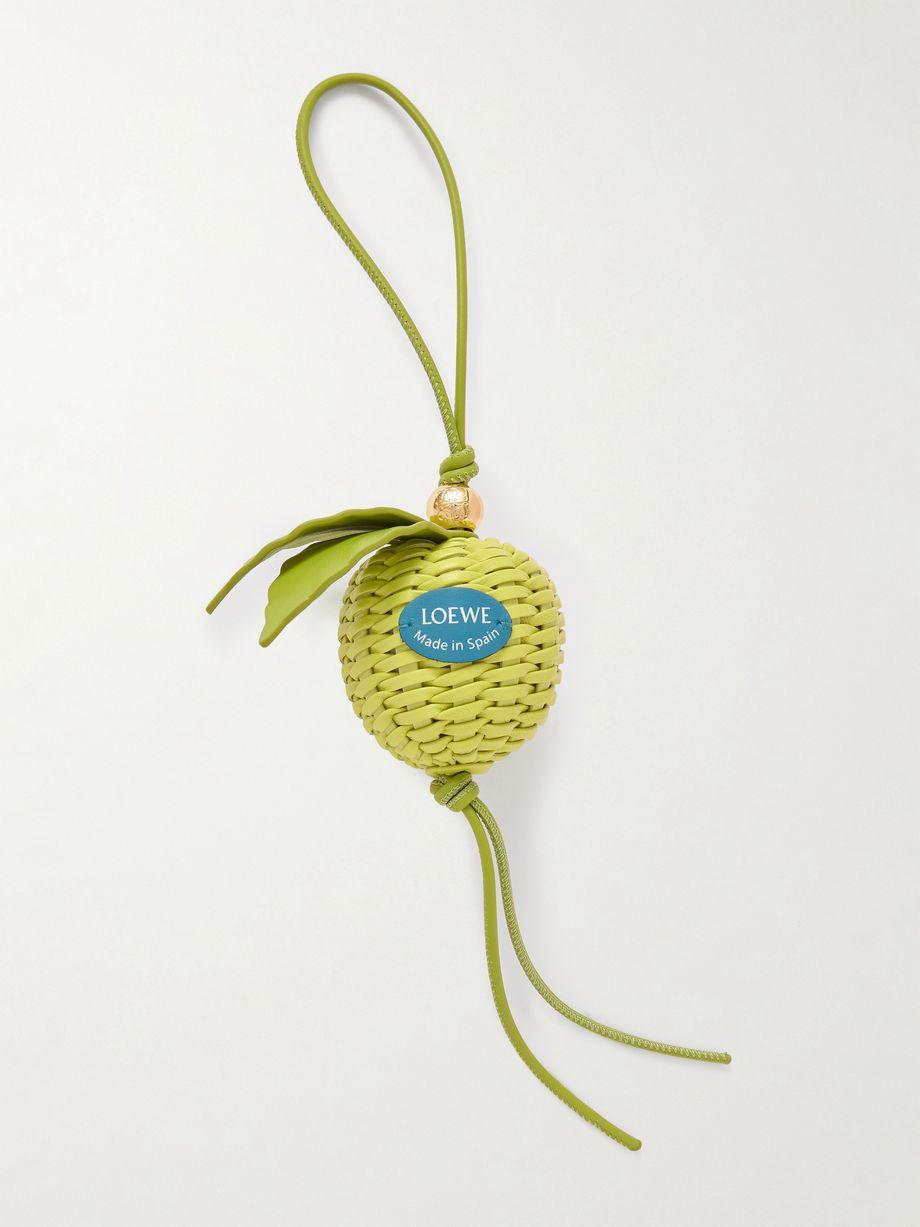 Granny Apple leather and gold-tone bag charm by LOEWE