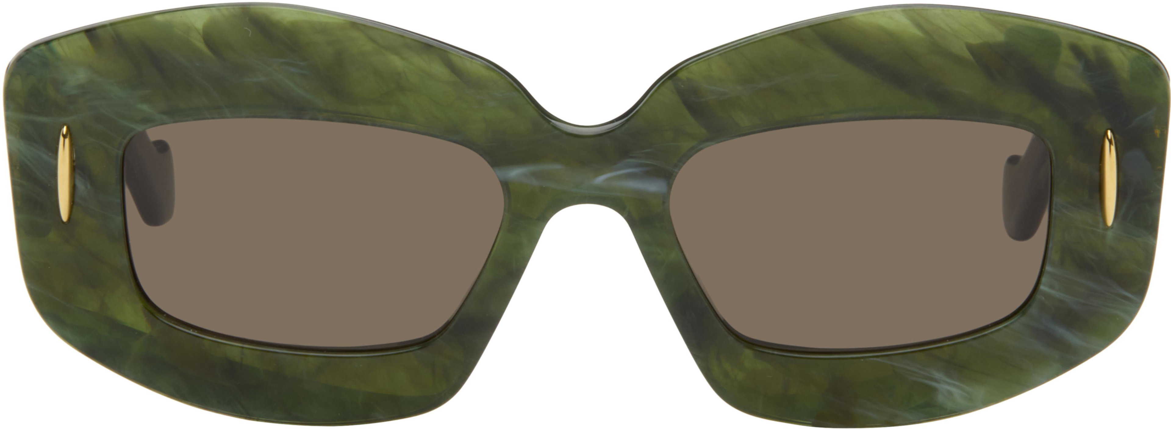 Green Chunky Anagram Sunglasses by LOEWE