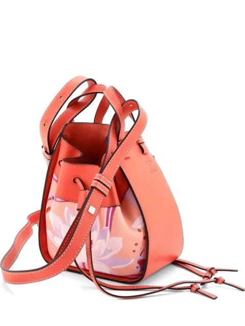 Hammock Bag Leather and Printed Canvas Mini crossbody bag by LOEWE 