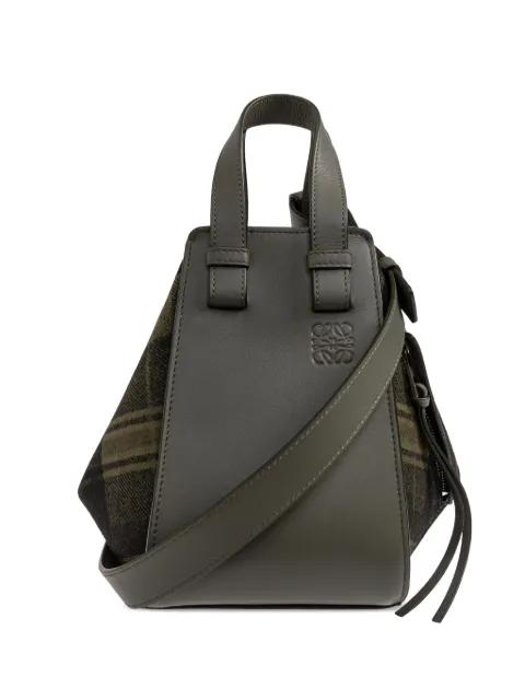 Hammock printed-tartan tote bag by LOEWE