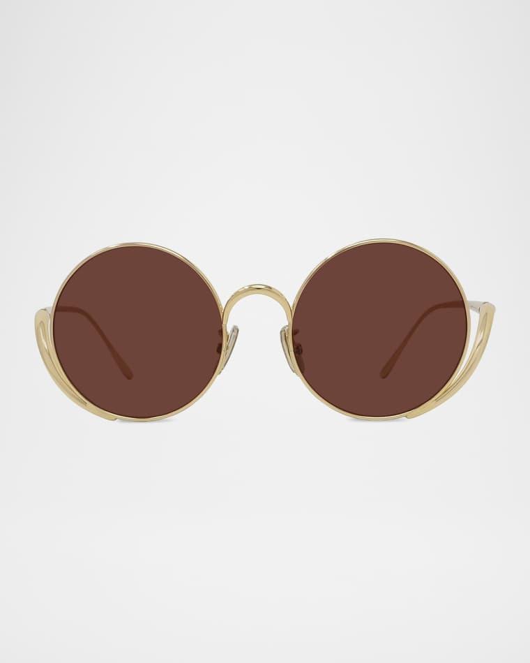 Island 50mm Metal Rimless Round Sunglasses by LOEWE