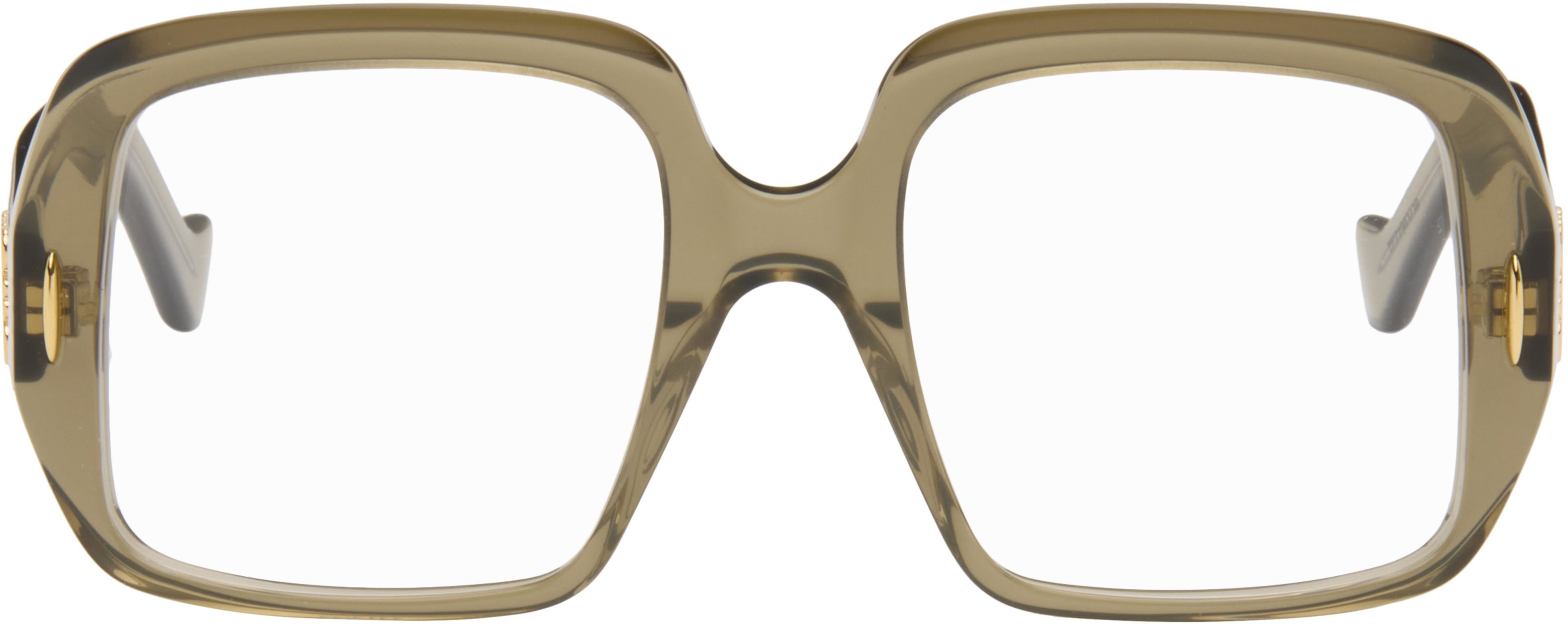 Khaki Anagram Glasses by LOEWE