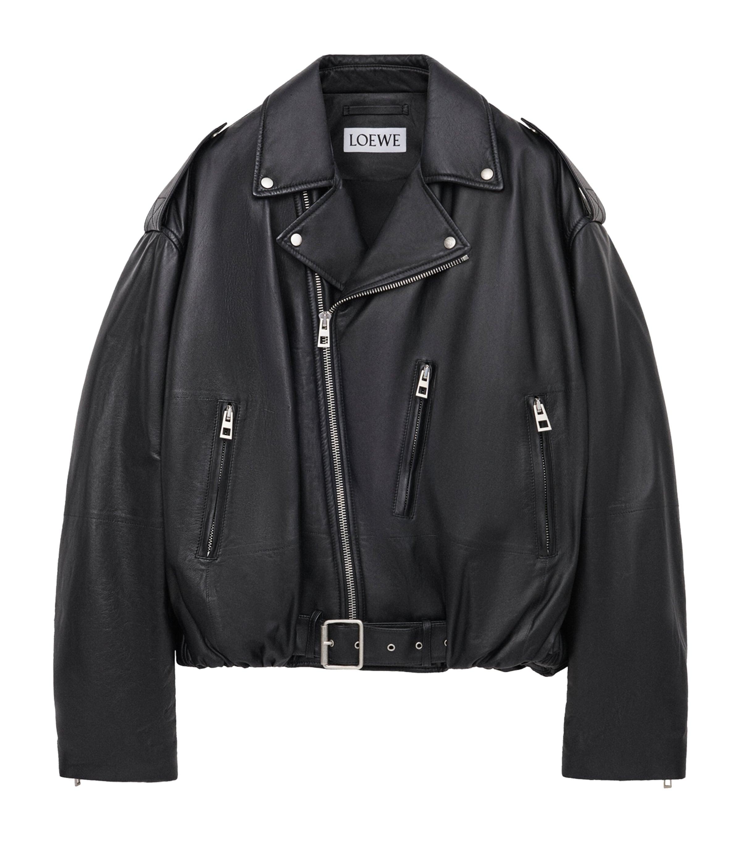 LOEWE Balloon Leather Biker Jacket by LOEWE