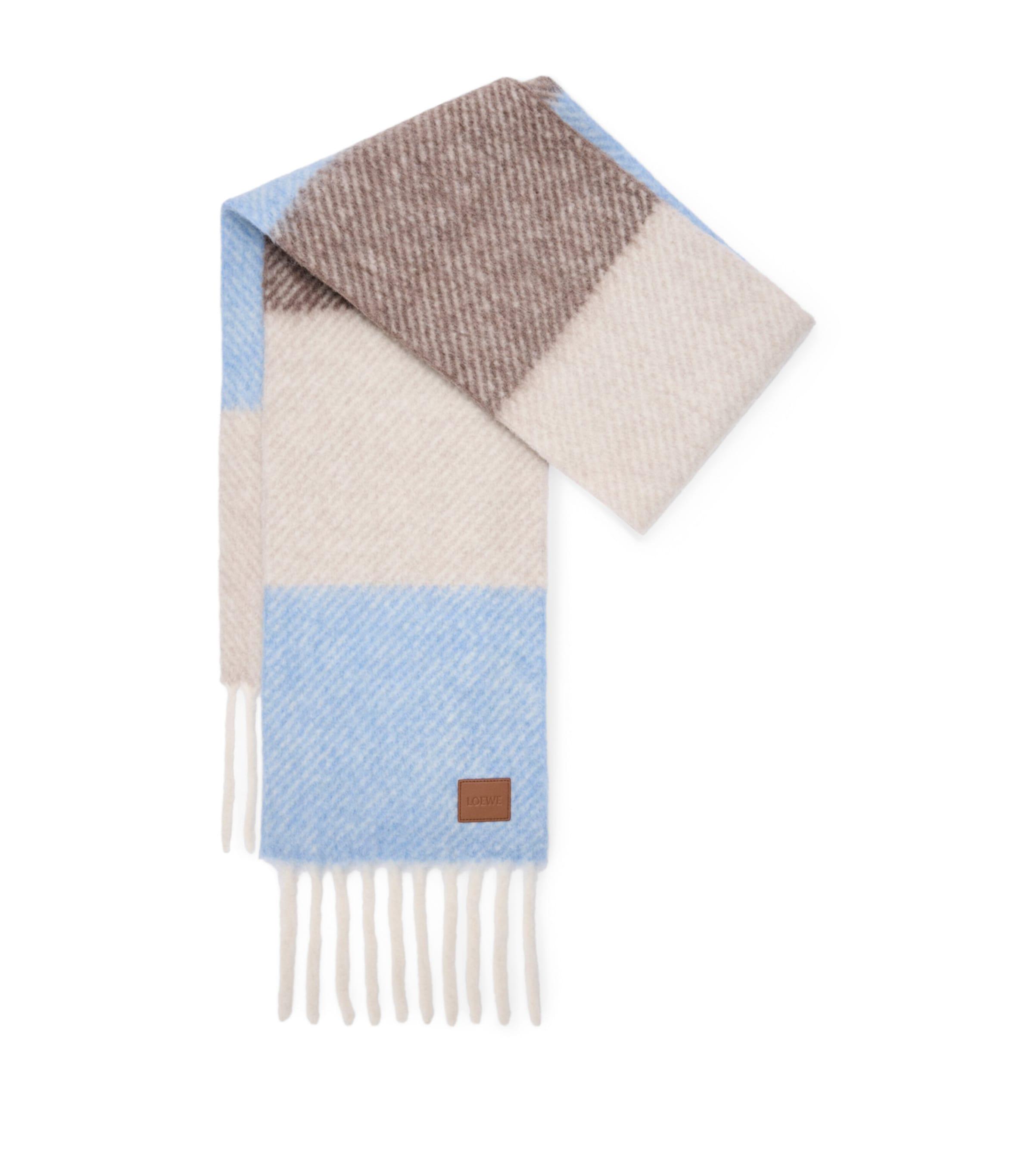 LOEWE Brushed Alpaca-Wool Stripe Fringe Scarf by LOEWE