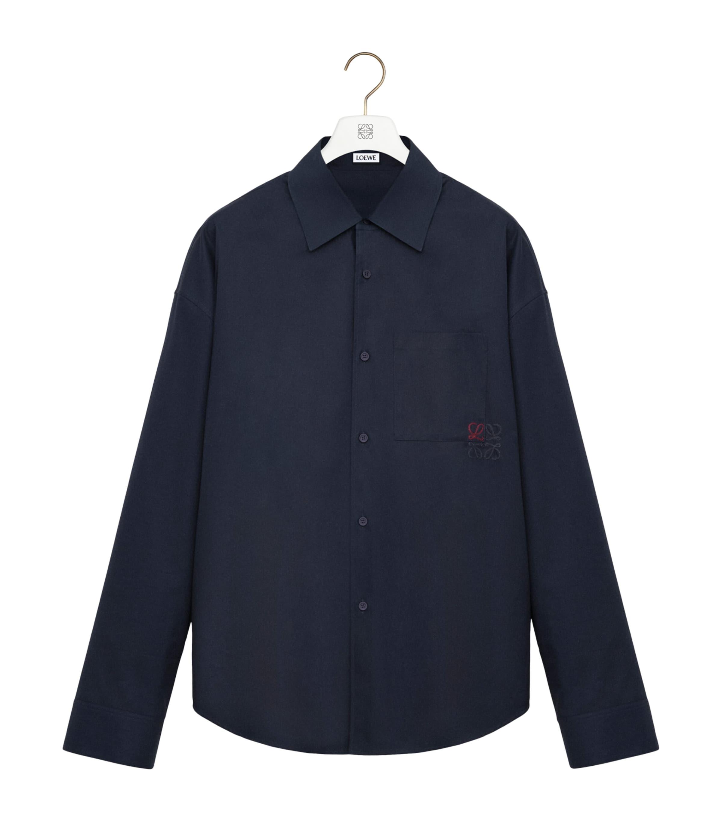 LOEWE Cotton-Blend Long-Sleeve Anagram Shirt by LOEWE