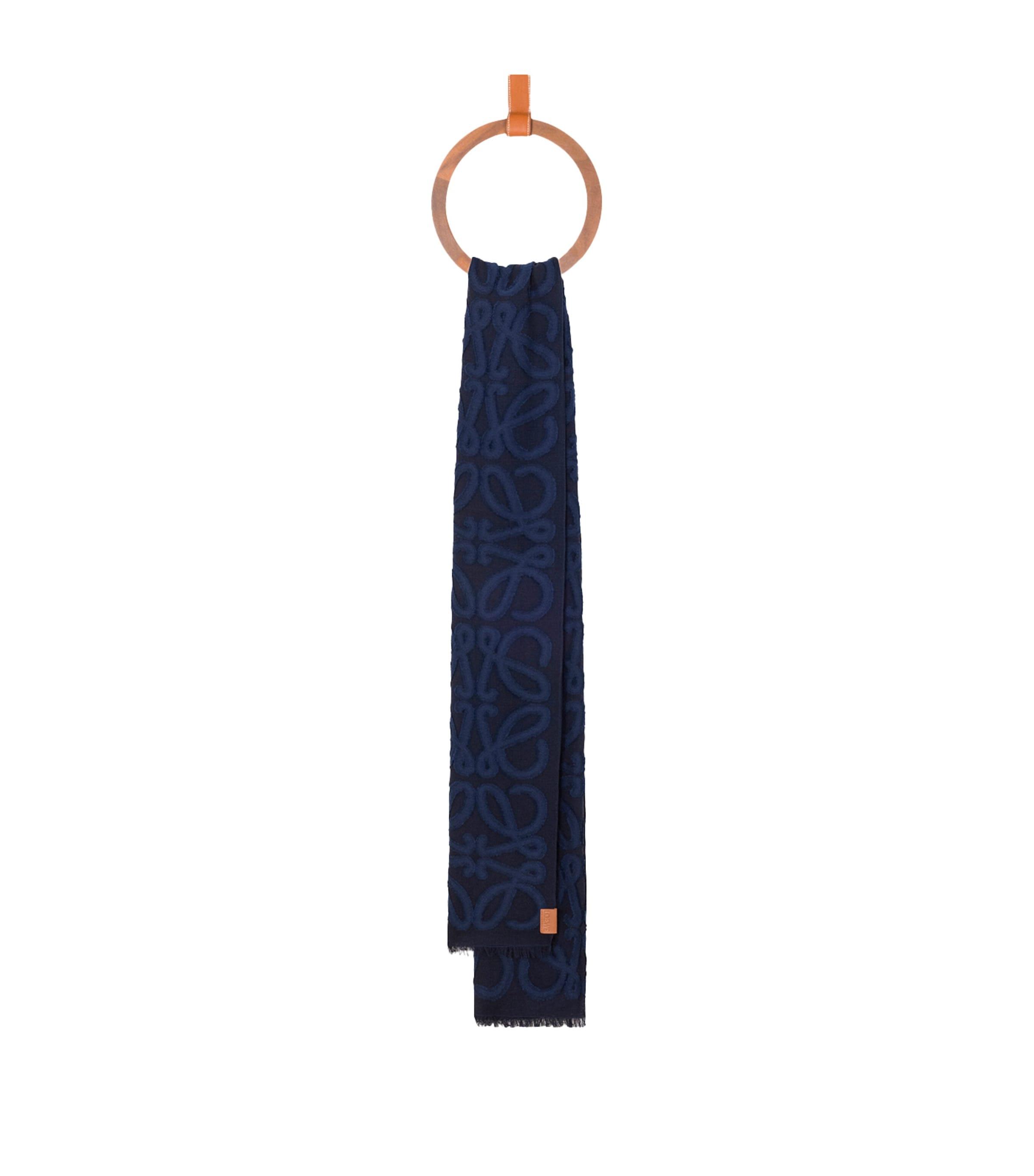 LOEWE Cotton-Wool-Silk Anagram Appliqué Scarf by LOEWE