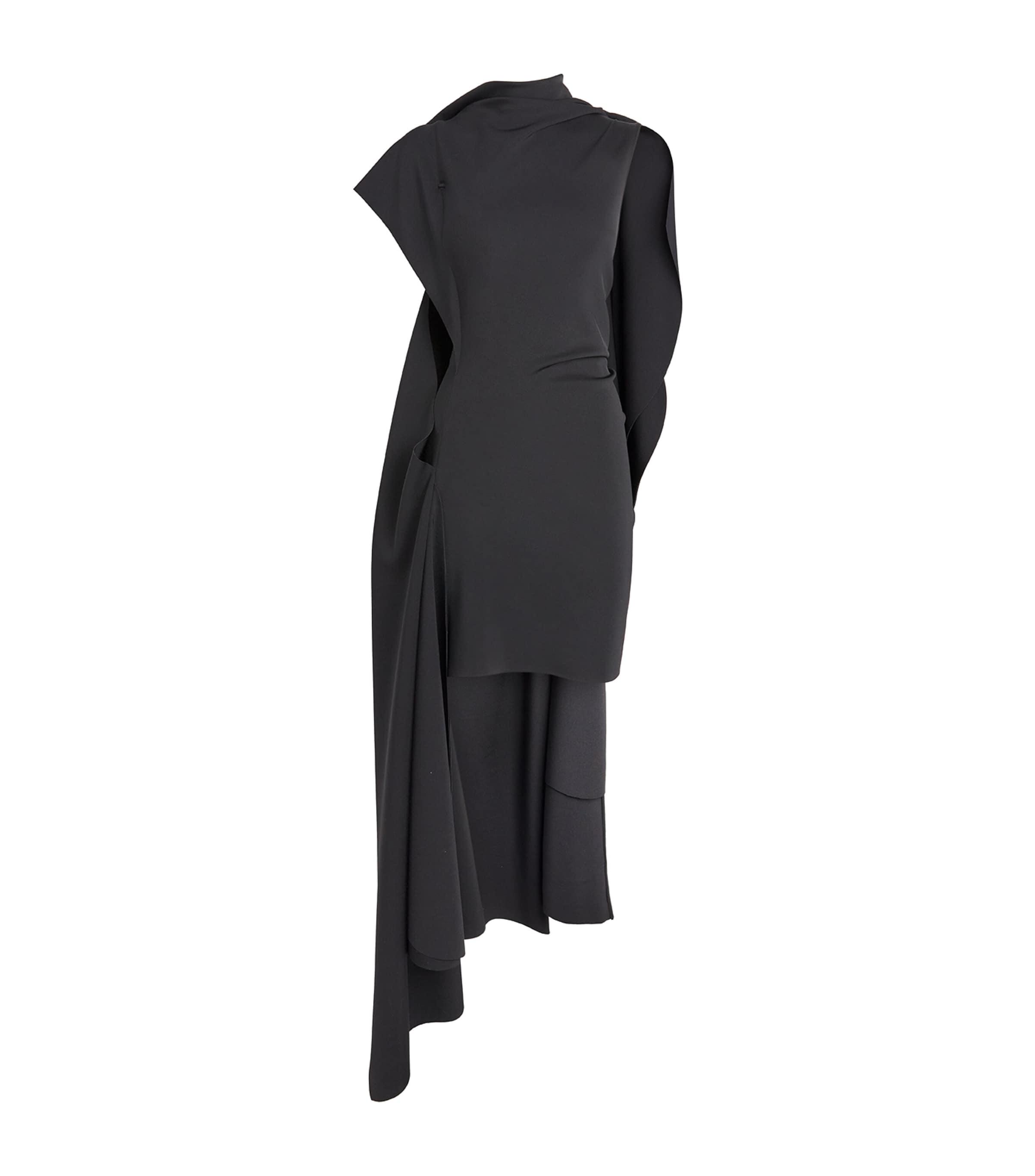 LOEWE High-Neck Cape-Detail Dress by LOEWE