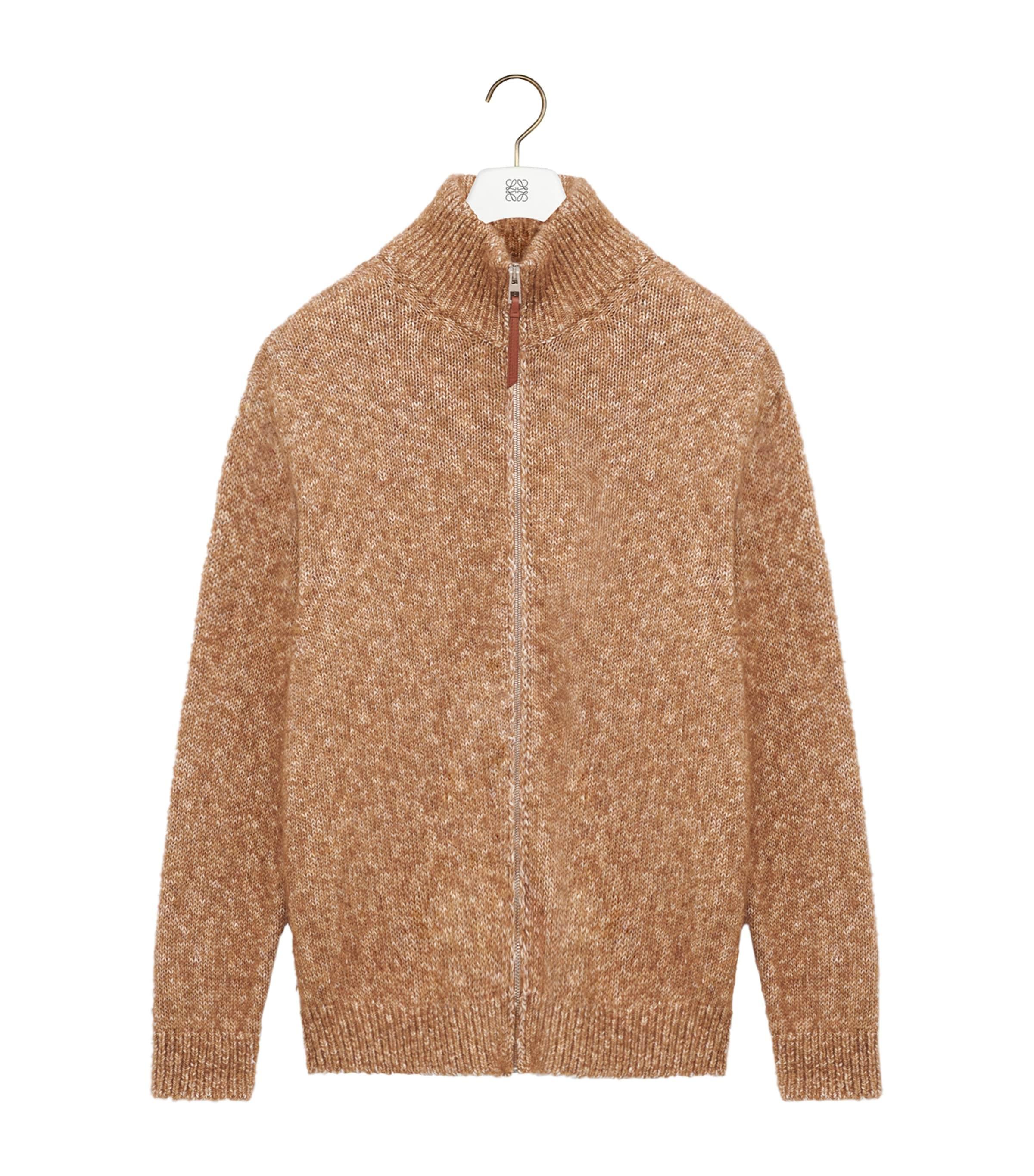 LOEWE Jacquard Anagram Zip-Up Relaxed Cardigan by LOEWE
