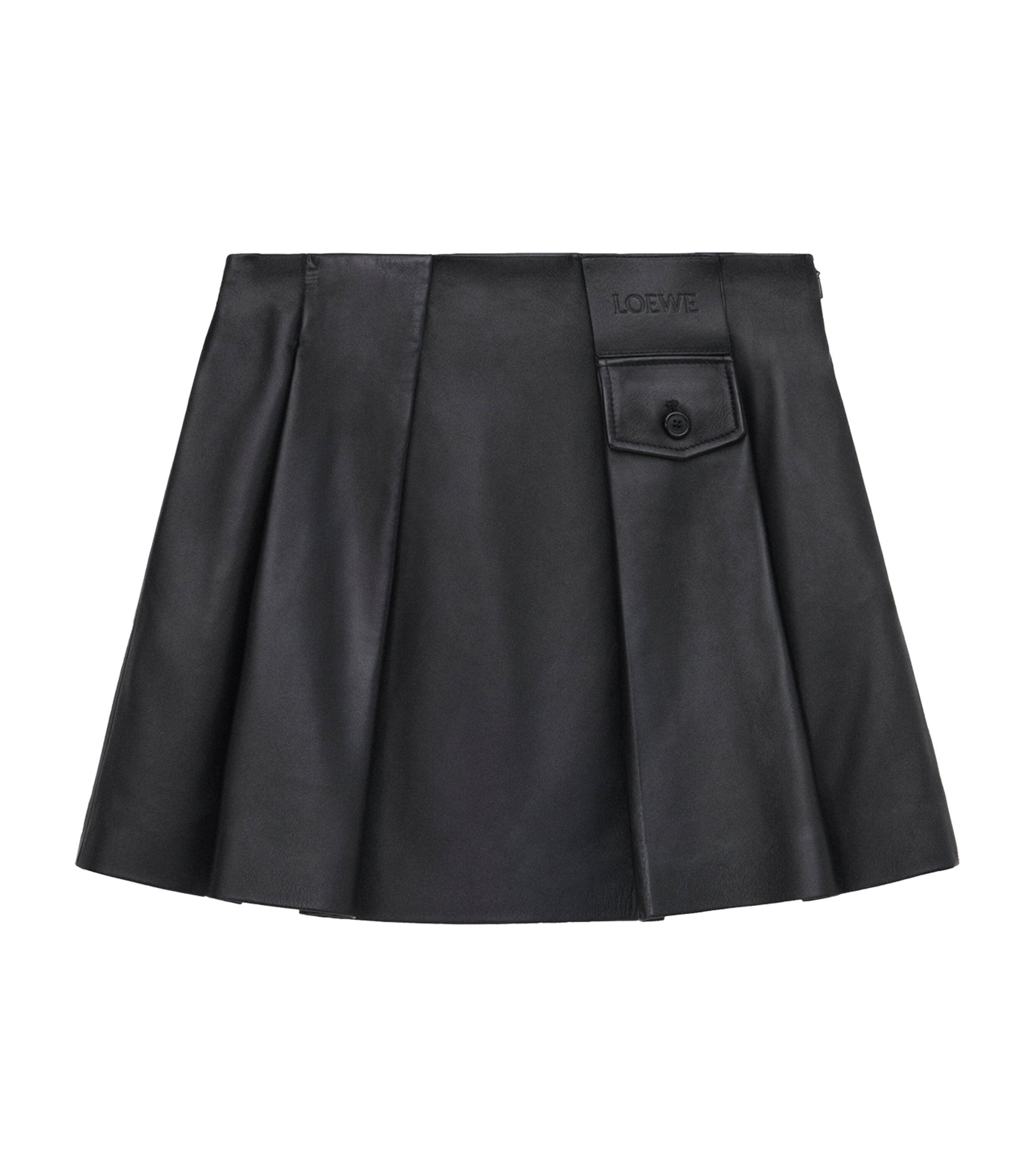 LOEWE Lambskin Pleated Mini Skirt by LOEWE