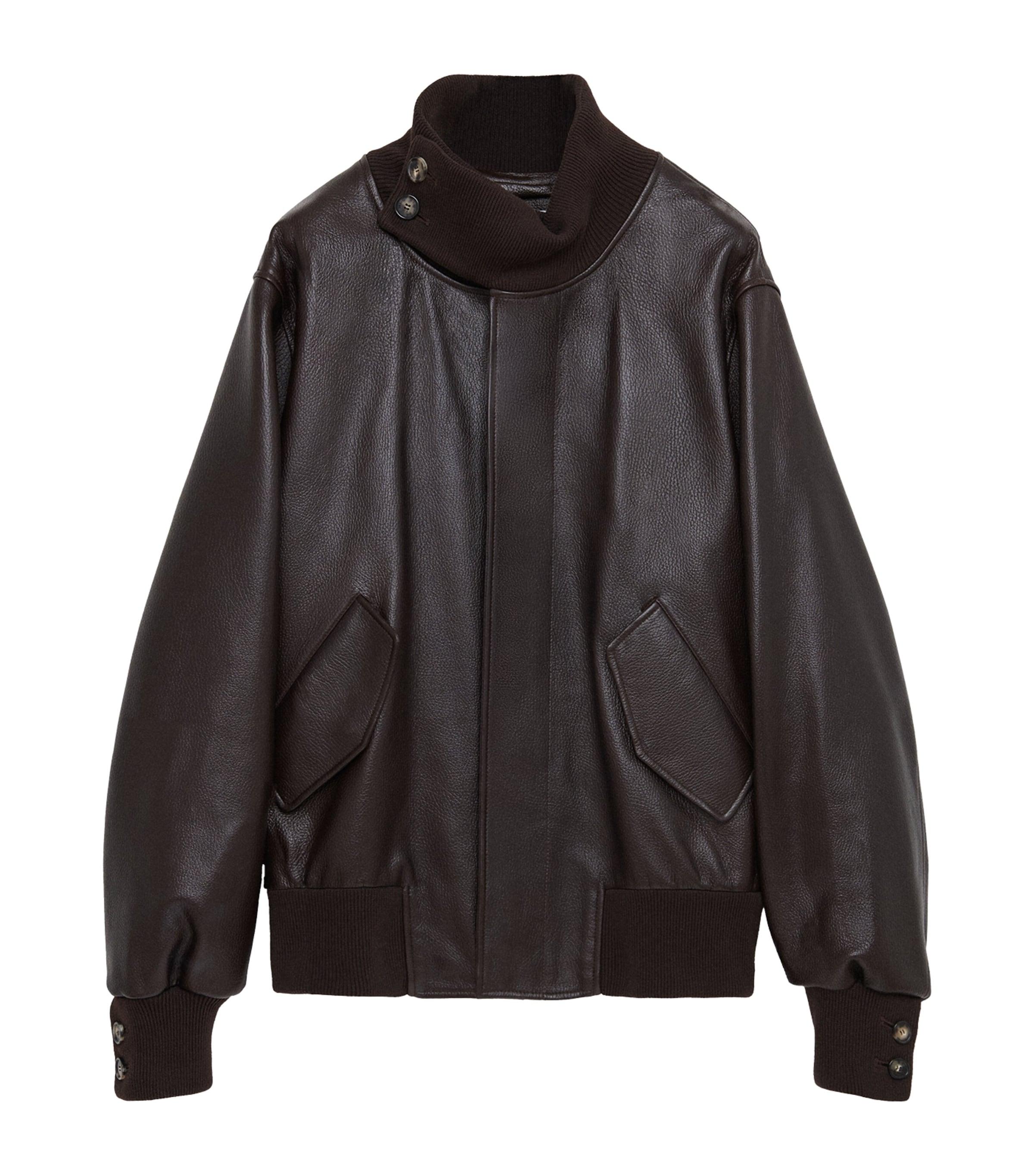 LOEWE Leather Bomber Jacket by LOEWE
