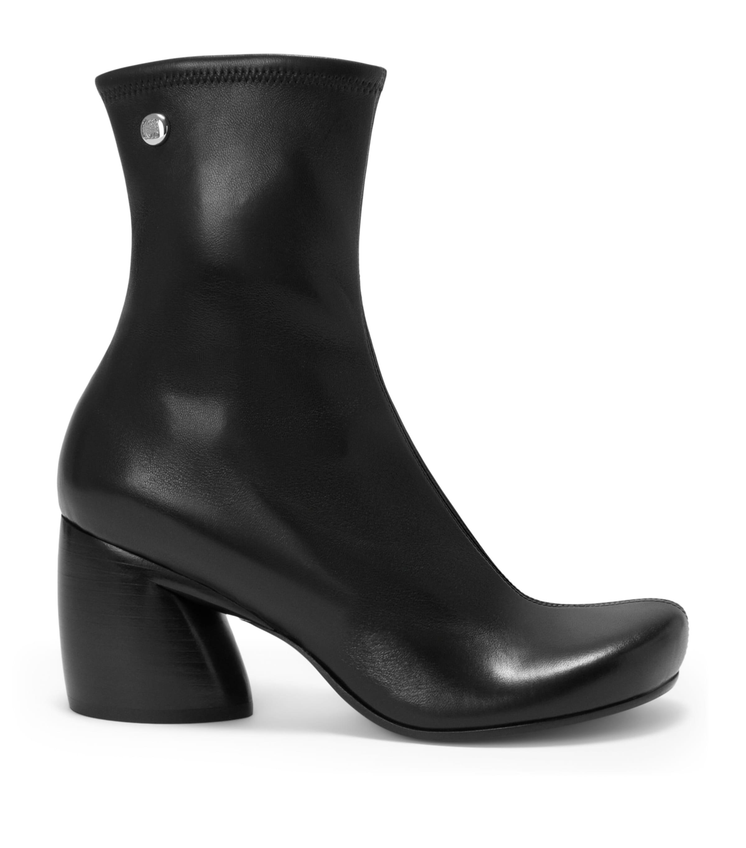 LOEWE Leather Oval Heeled Ankle Boots 70 by LOEWE