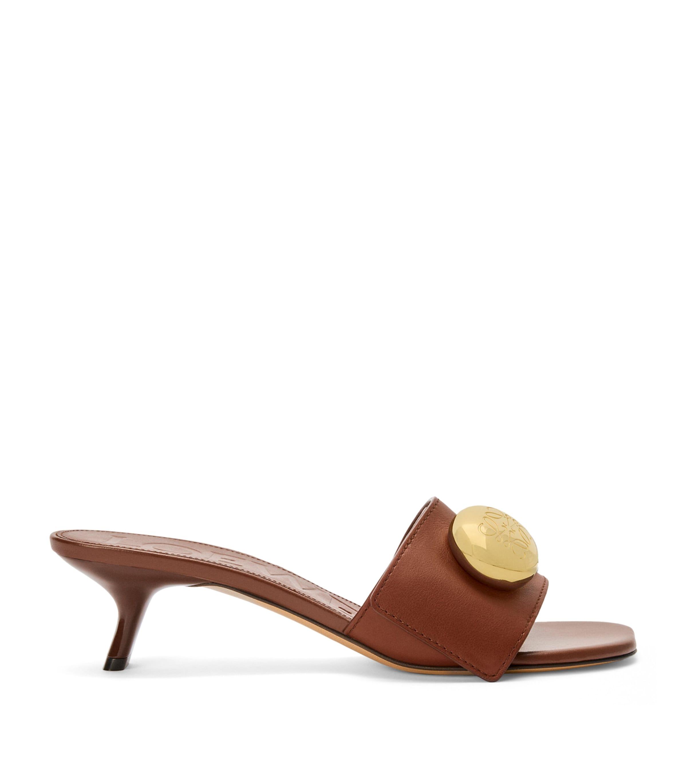 LOEWE Leather Pebble Heeled Mules 45 by LOEWE