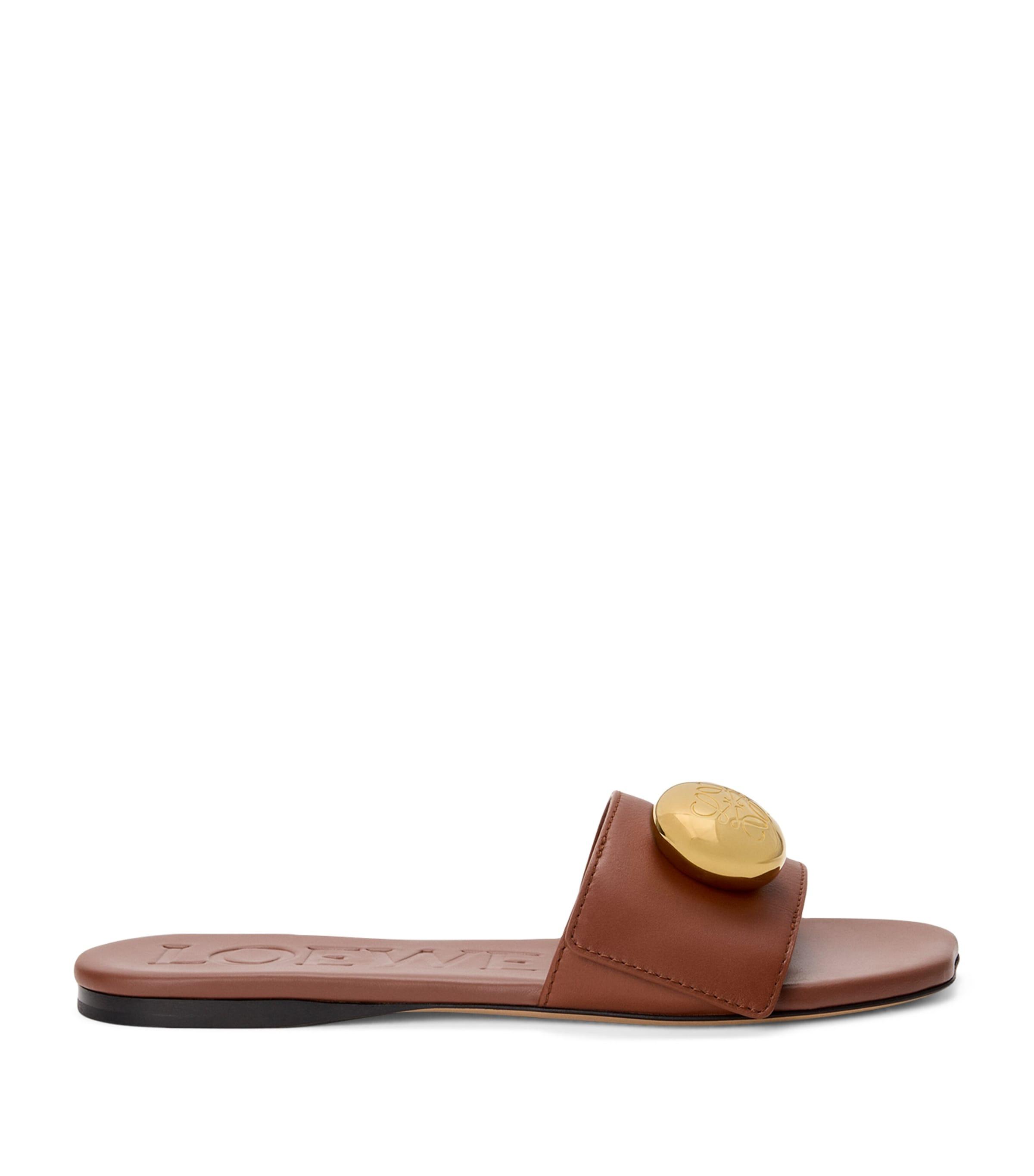 LOEWE Leather Pebble Slides by LOEWE
