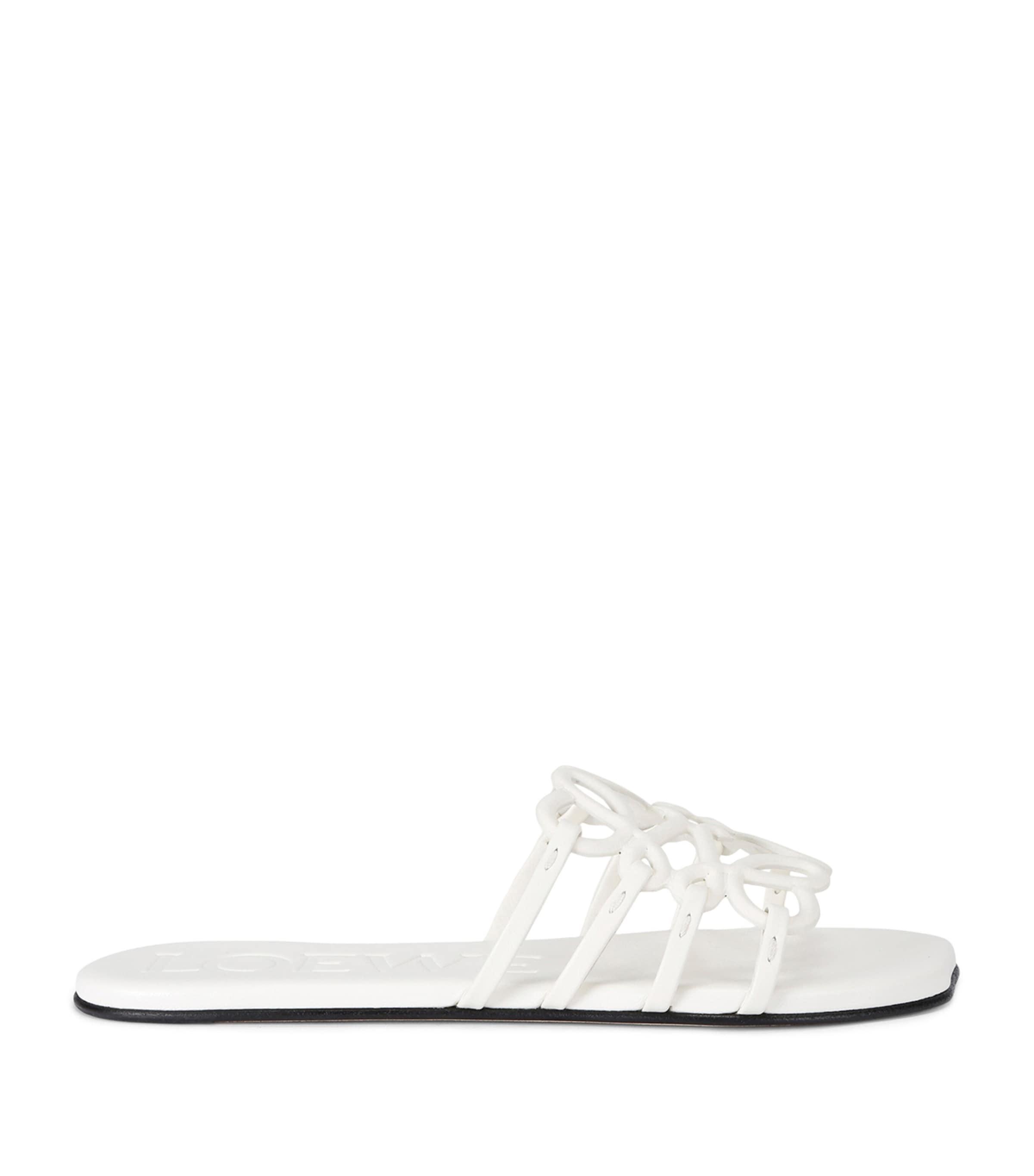 LOEWE Leather Petal Anagram Slides by LOEWE