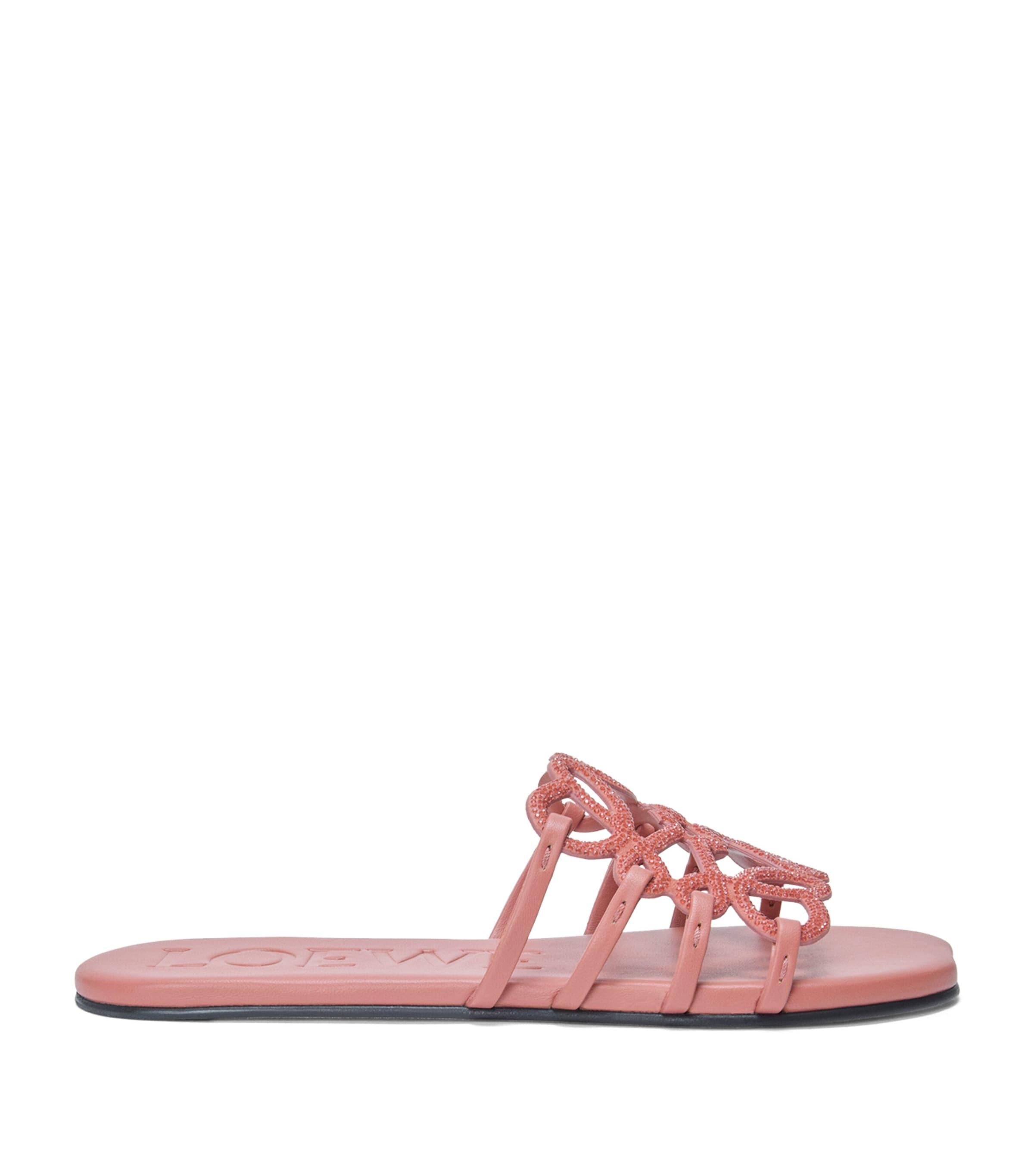 LOEWE Leather Petal Anagram Slides by LOEWE