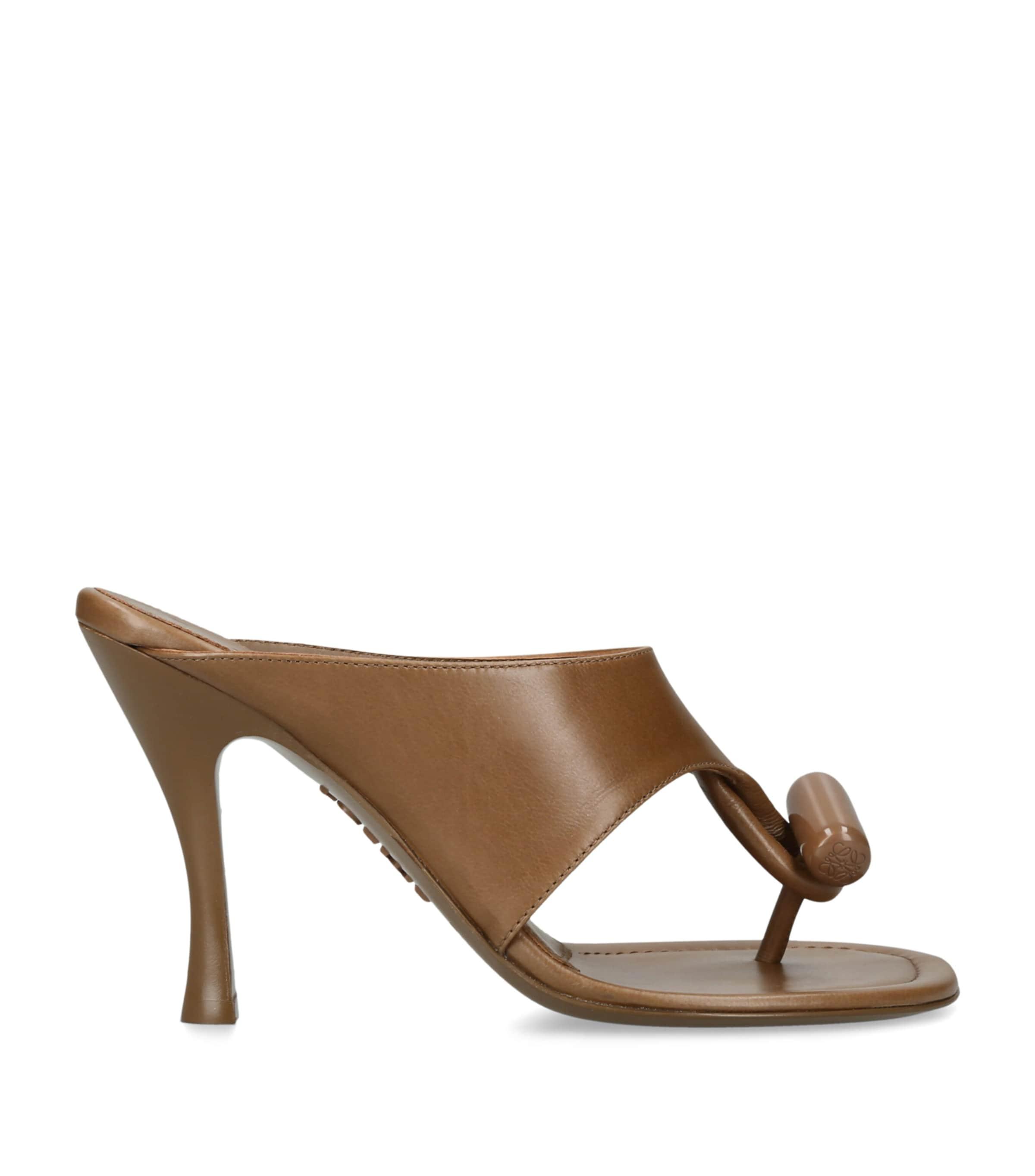 LOEWE Leather Toggle Heeled Sandals 90 by LOEWE