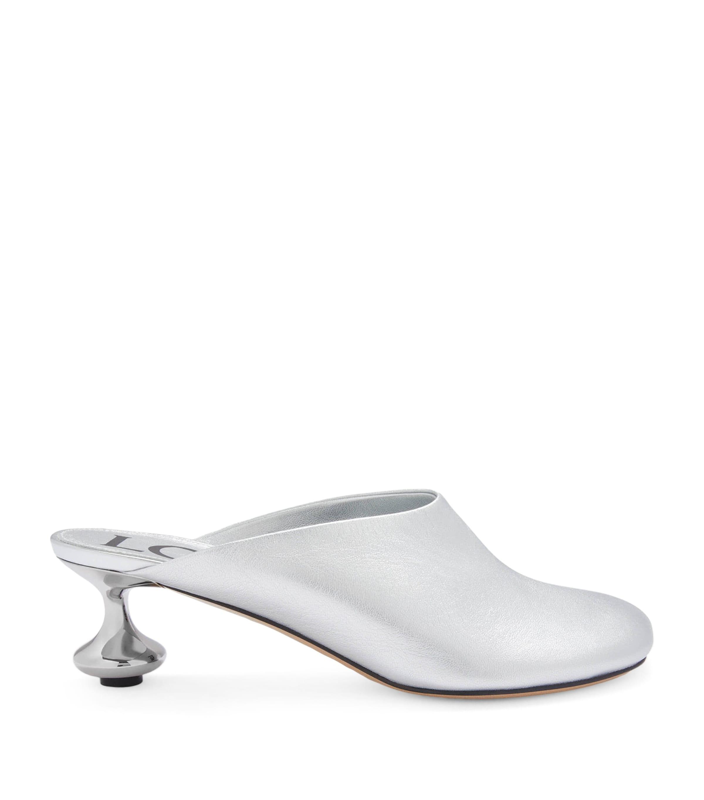 LOEWE Metallic Leather Toy Mules 45 by LOEWE