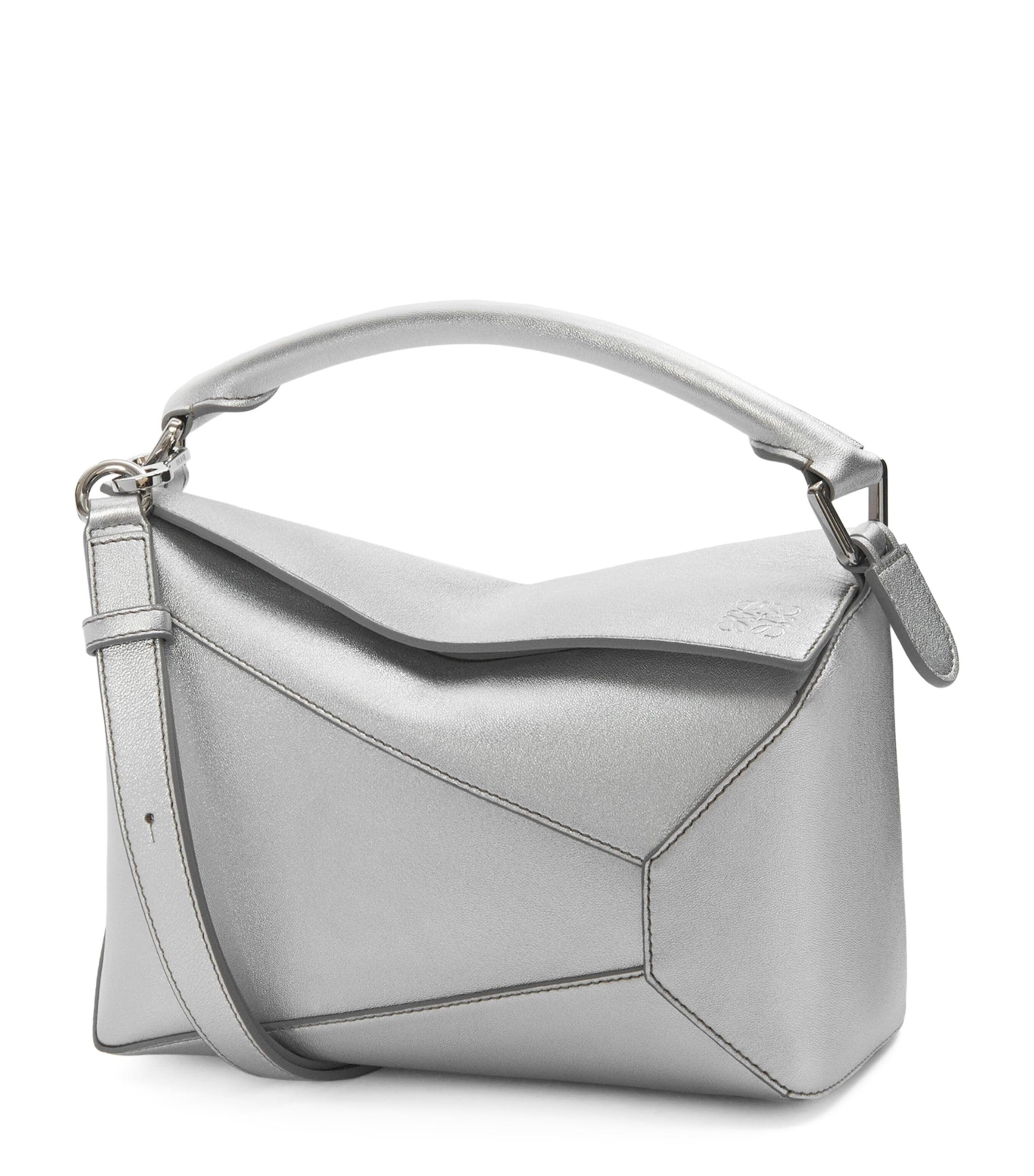 LOEWE Small Metallic Leather Puzzle Top-Handle Bag by LOEWE