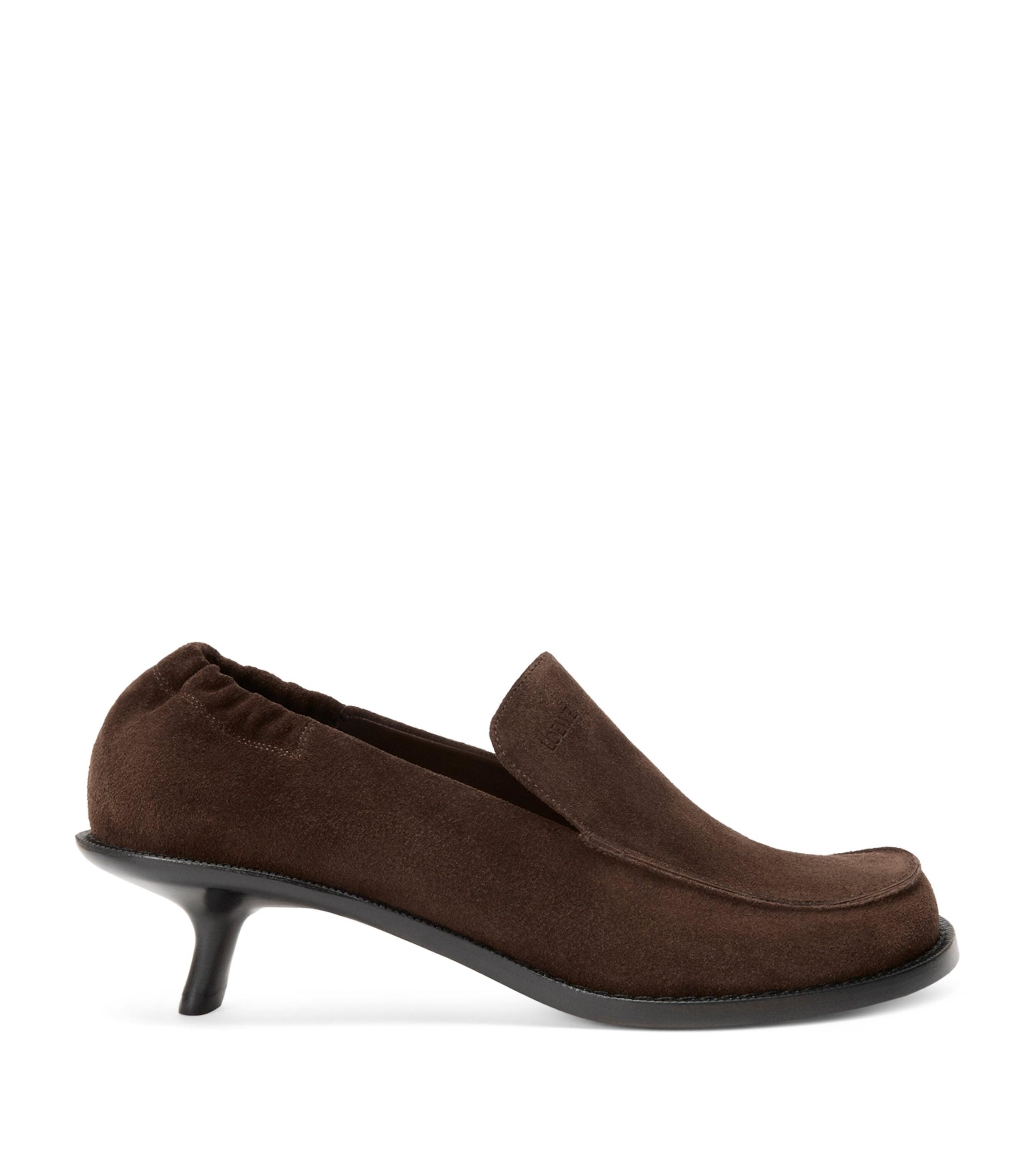 LOEWE Suede Flex Heeled Loafers 45 by LOEWE
