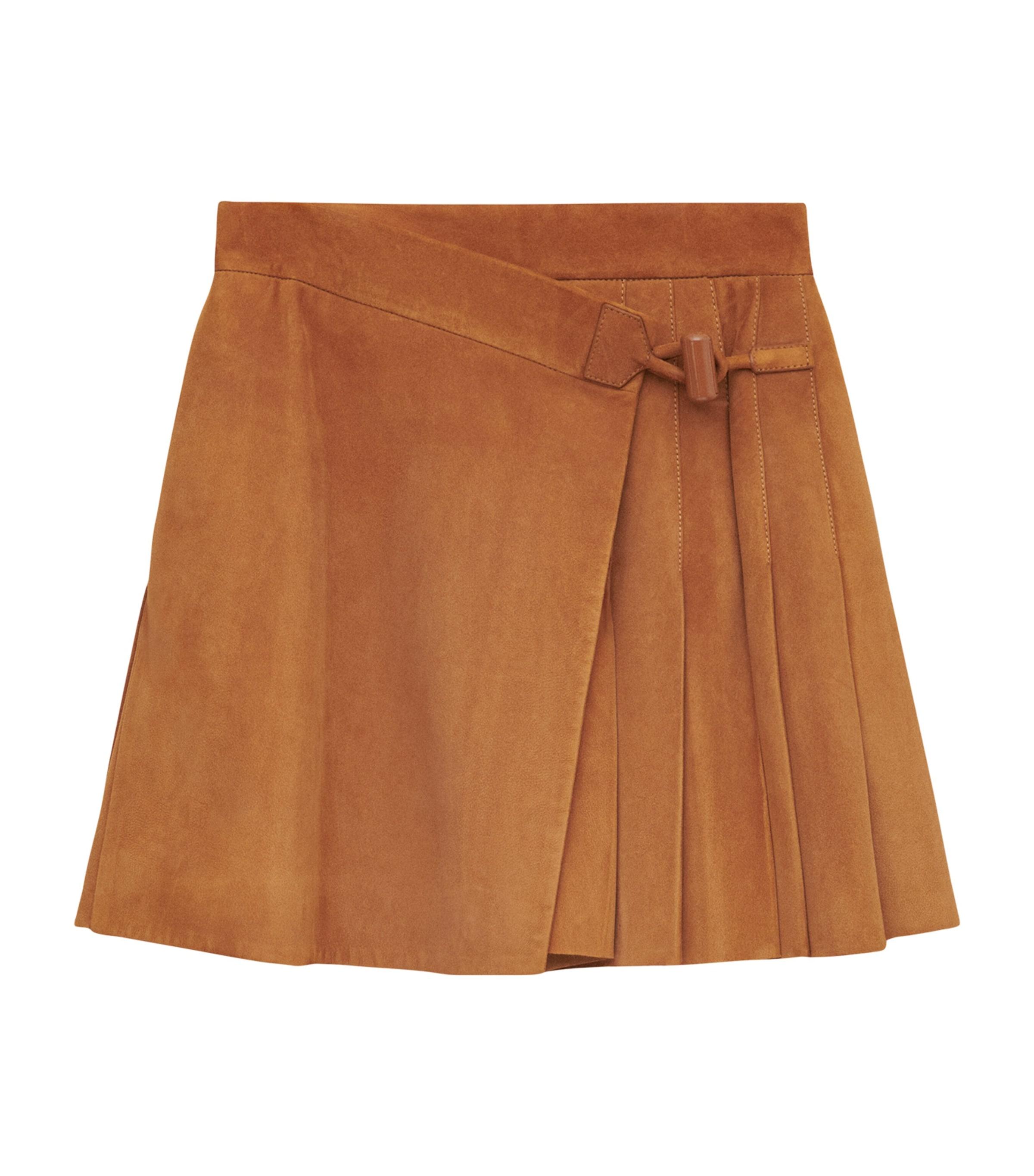 LOEWE Suede Pleated Mini Skirt by LOEWE
