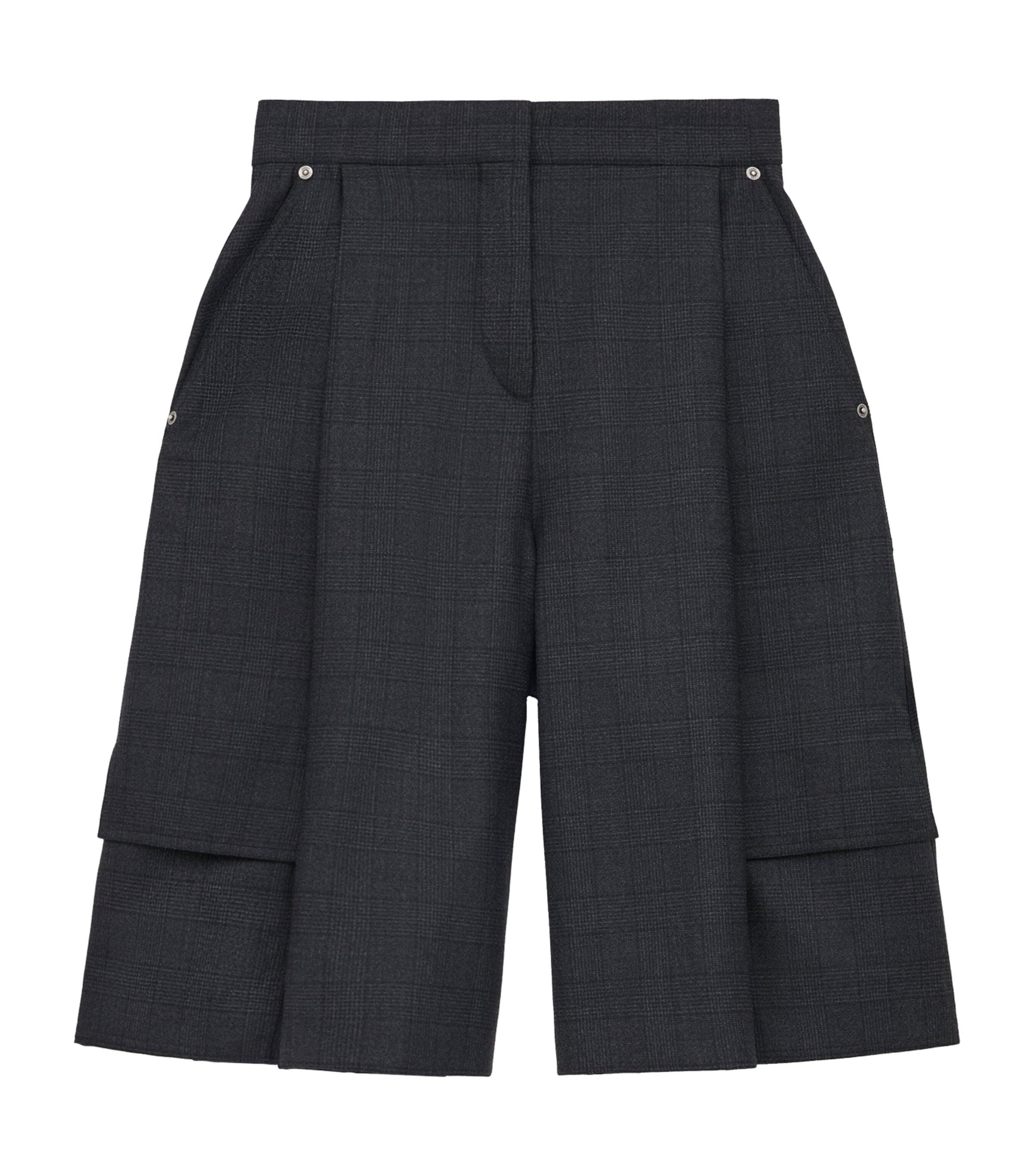 LOEWE Wool-Blend Check Cargo Shorts by LOEWE