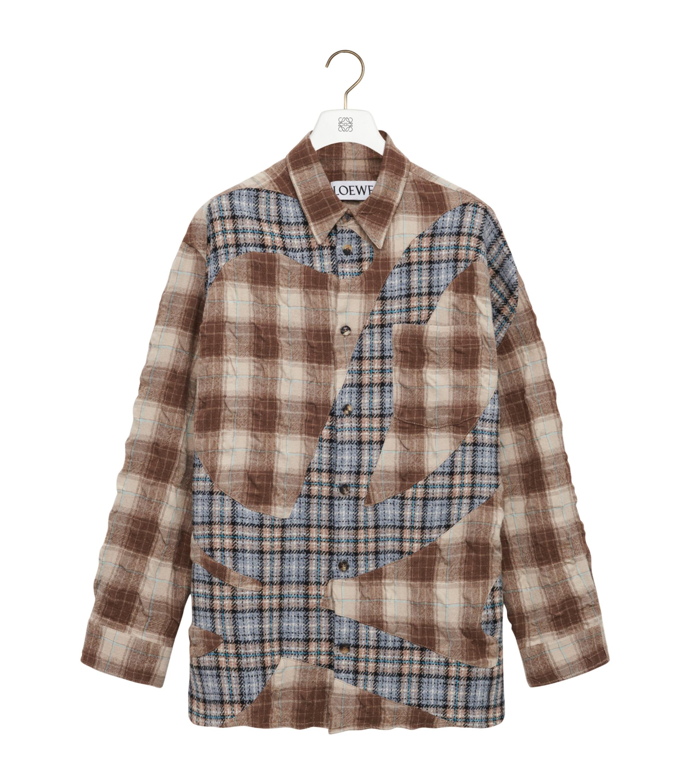 LOEWE Wool-Blend Long-Sleeve Check Shirt by LOEWE