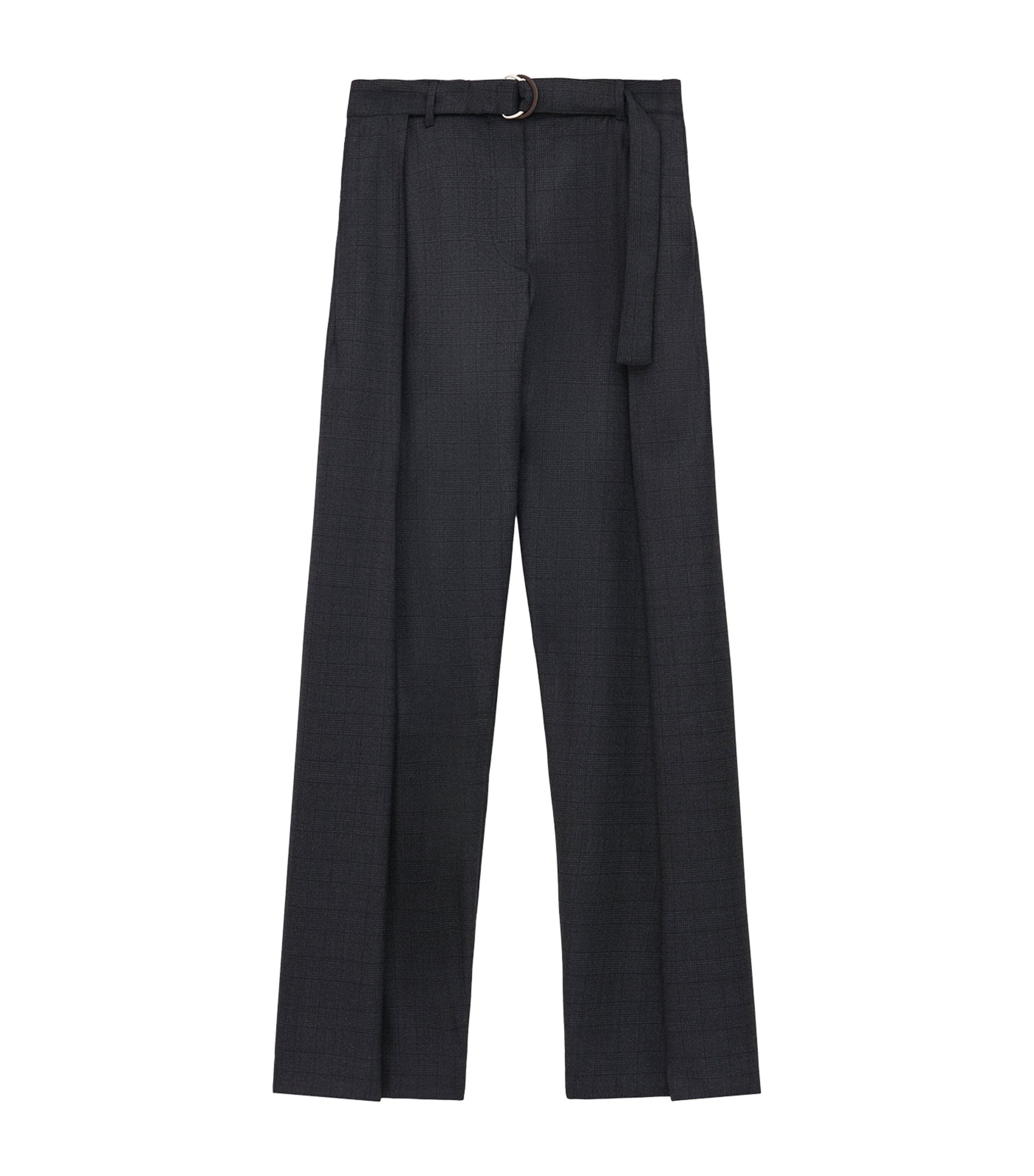 LOEWE Wool Check Belted Trousers by LOEWE