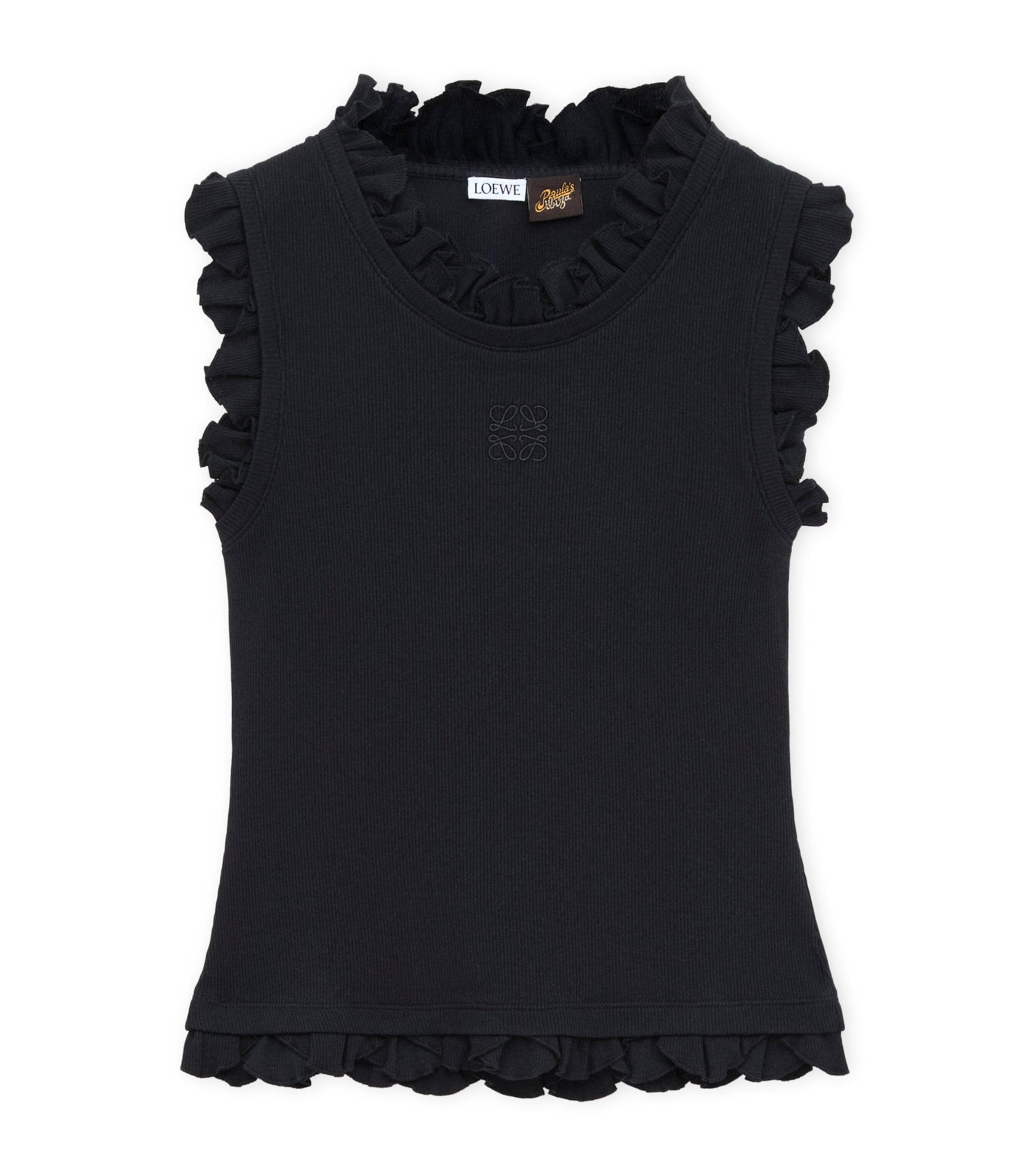 LOEWE x Paula's Ibiza Cotton-Blend Ruffled Tank Top by LOEWE