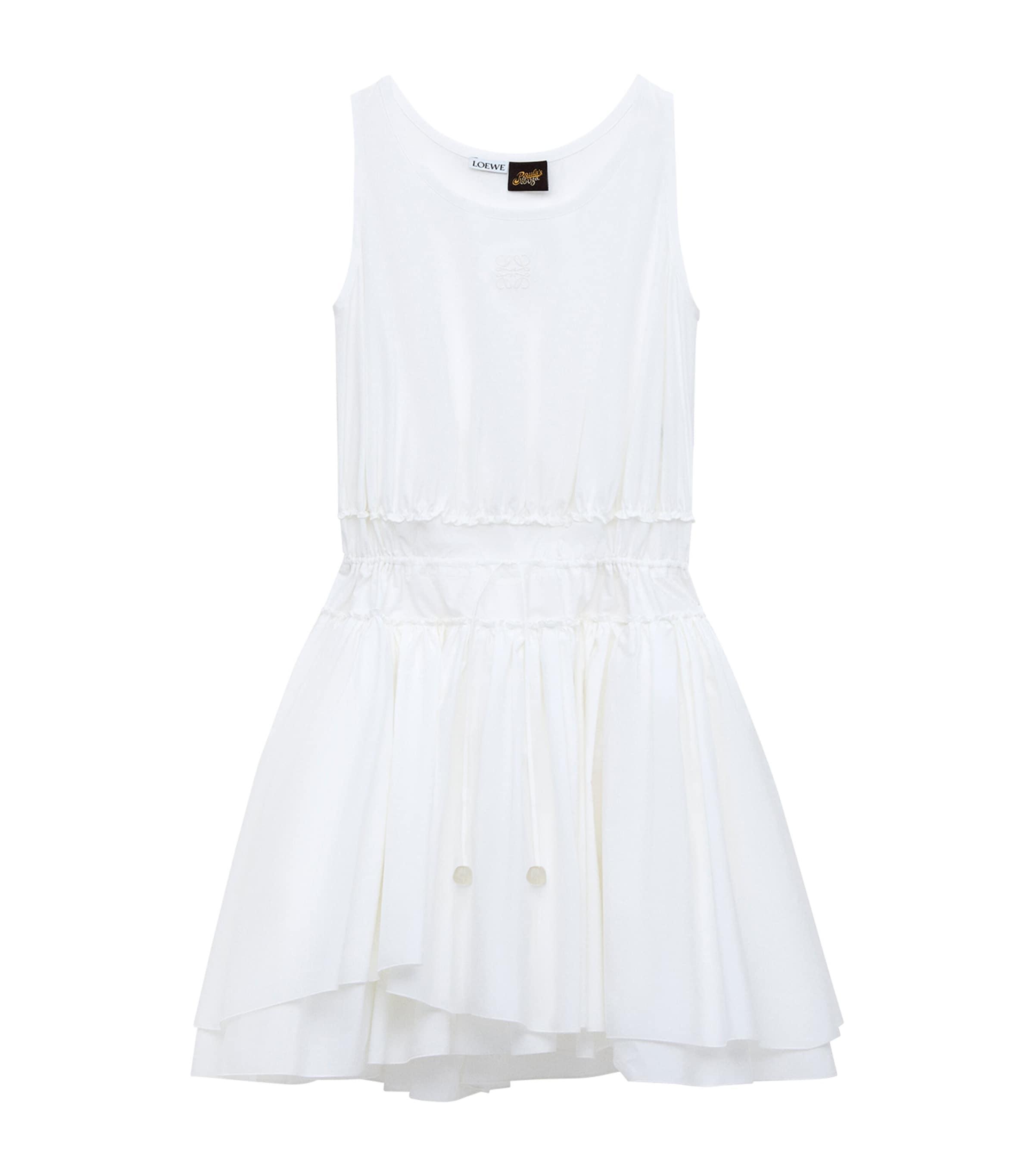 LOEWE x Paula’s Ibiza Cotton Poplin Ruched Mini Dress by LOEWE