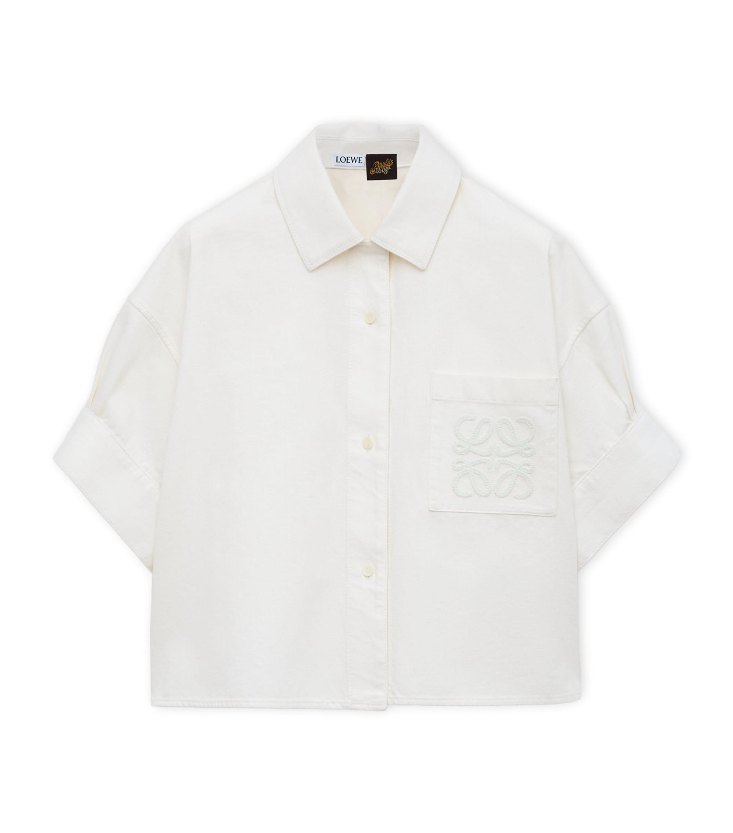 LOEWE x Paula's Ibiza Denim Anagram Short-Sleeve Shirt by LOEWE