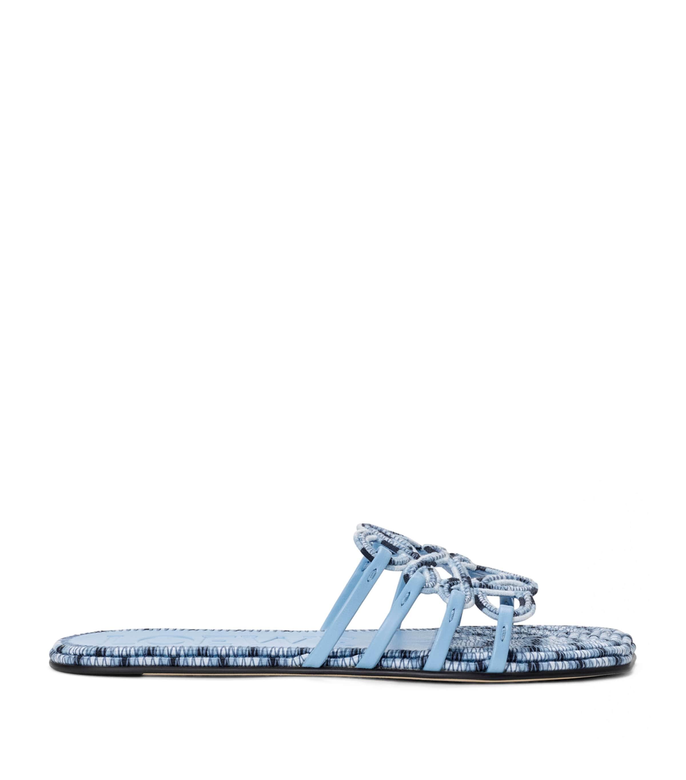 LOEWE x Paula's Ibiza Leather Embroidered Petal Anagram Slides by LOEWE