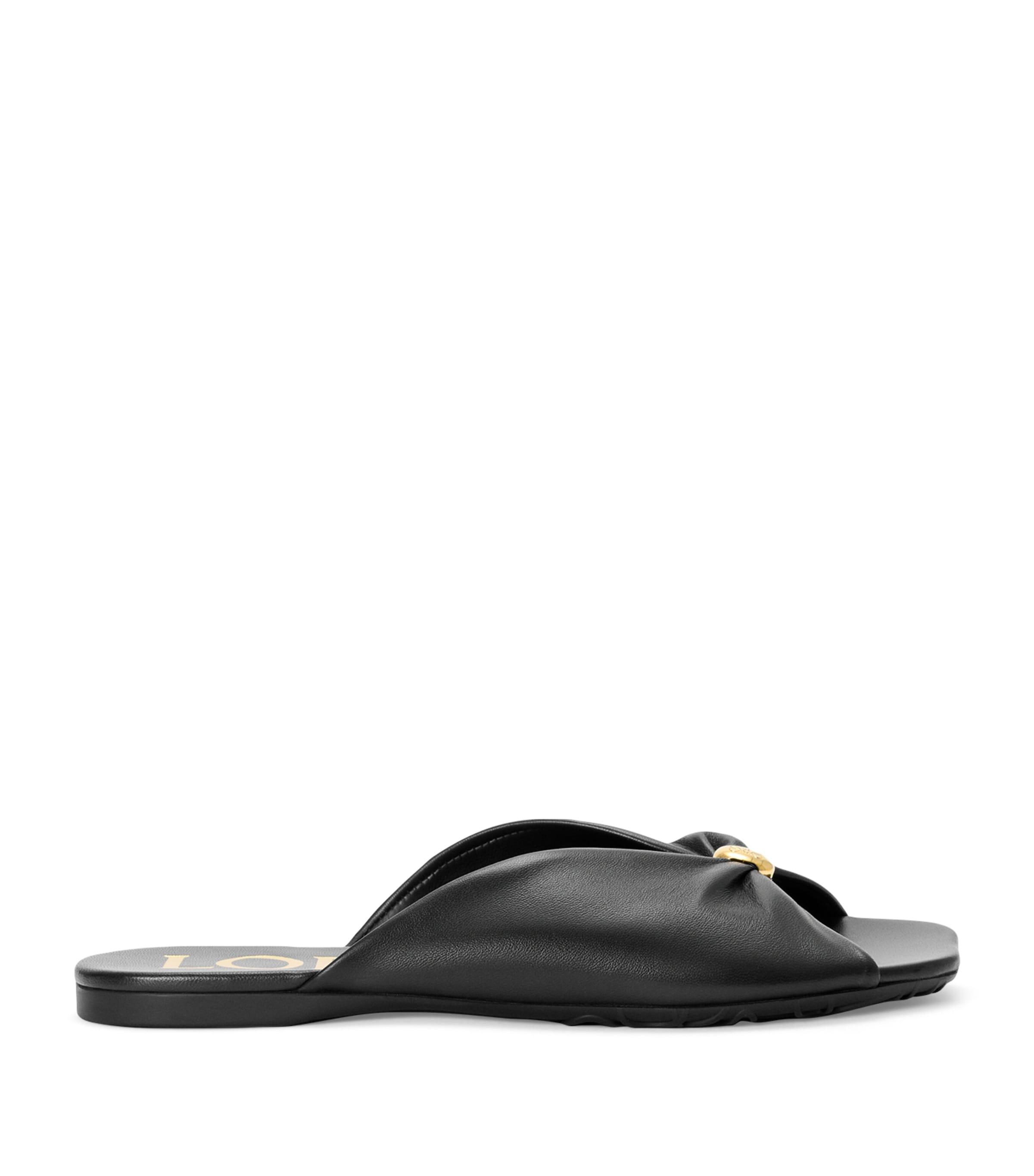LOEWE x Paula's Ibiza Leather Pebble Slides by LOEWE