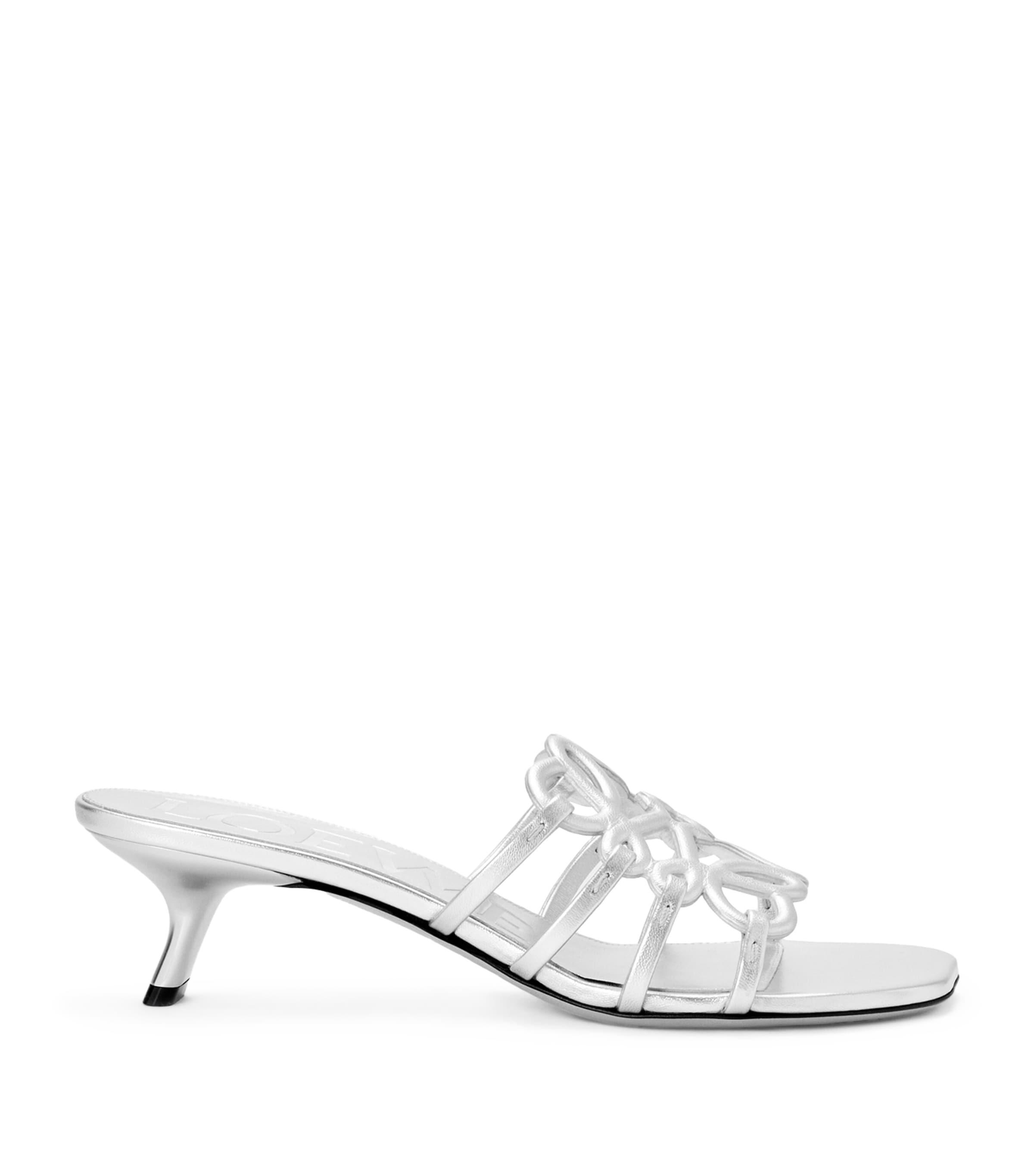 LOEWE x Paula's Ibiza Leather Petal Anagram Heeled Mules 45 by LOEWE
