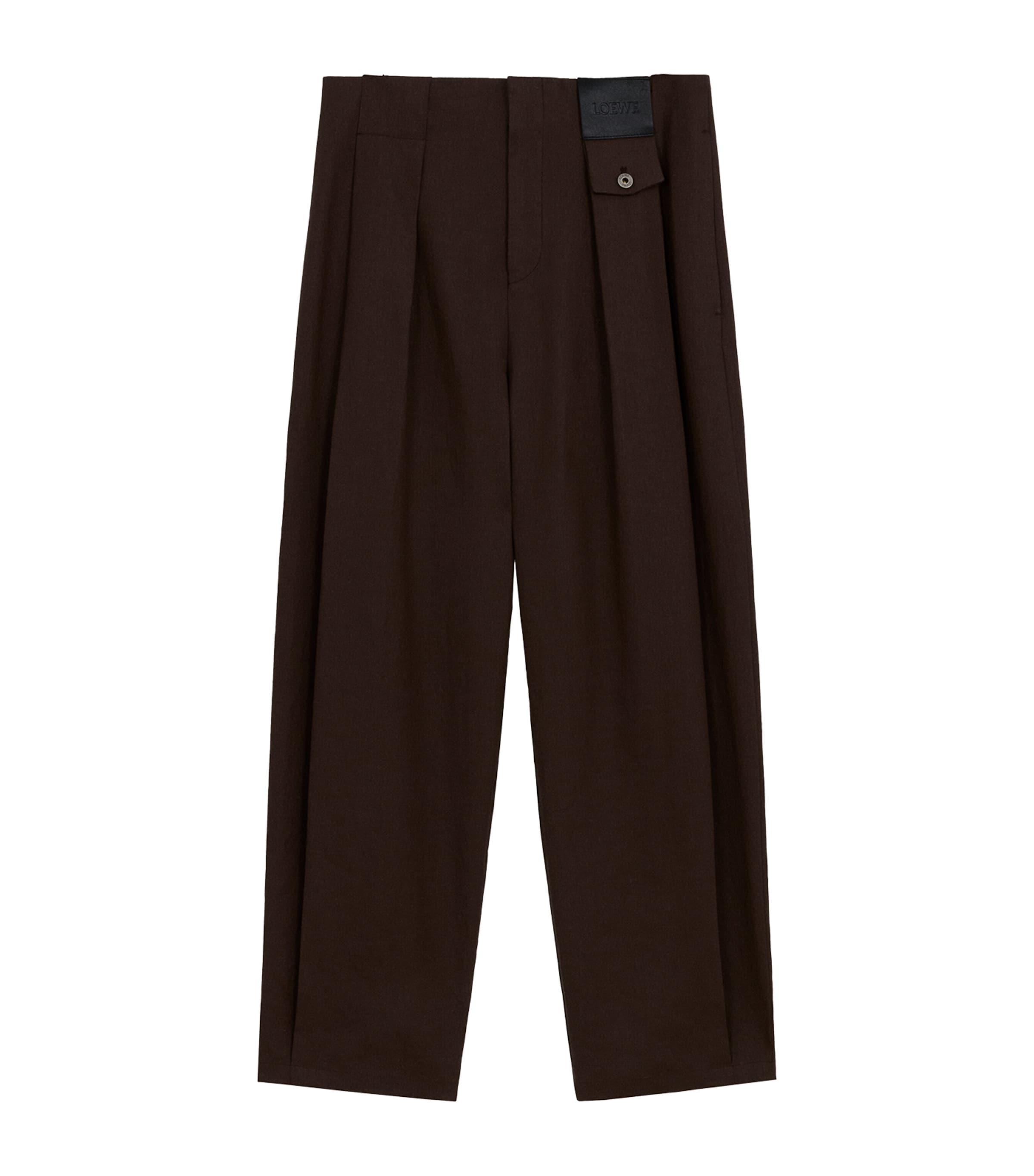LOEWE x Paula's Ibiza Linen-Cotton Pleated Wide-Leg Trousers by LOEWE