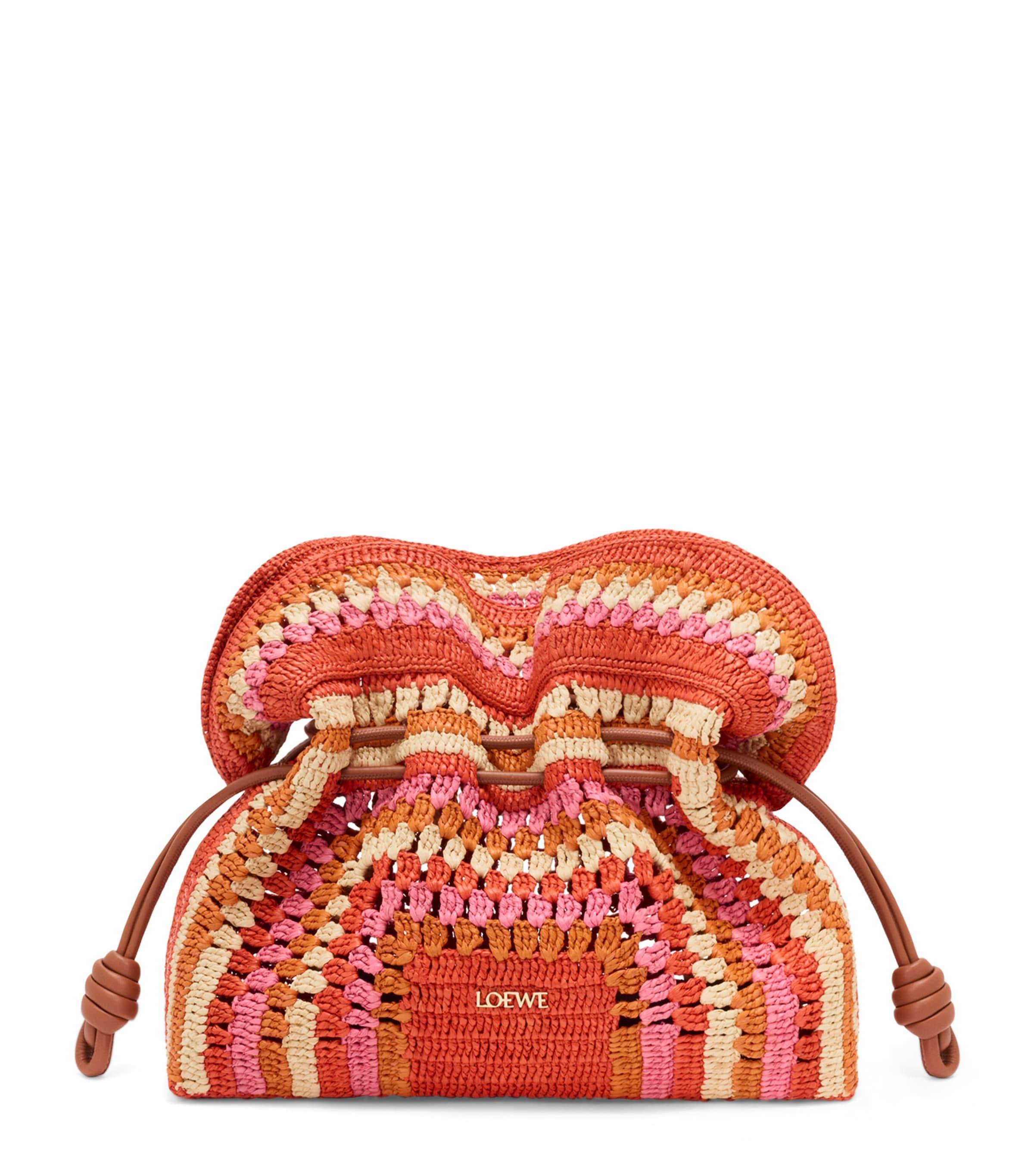 LOEWE x Paula's Ibiza Medium Raffia Flamenco Clutch Bag by LOEWE