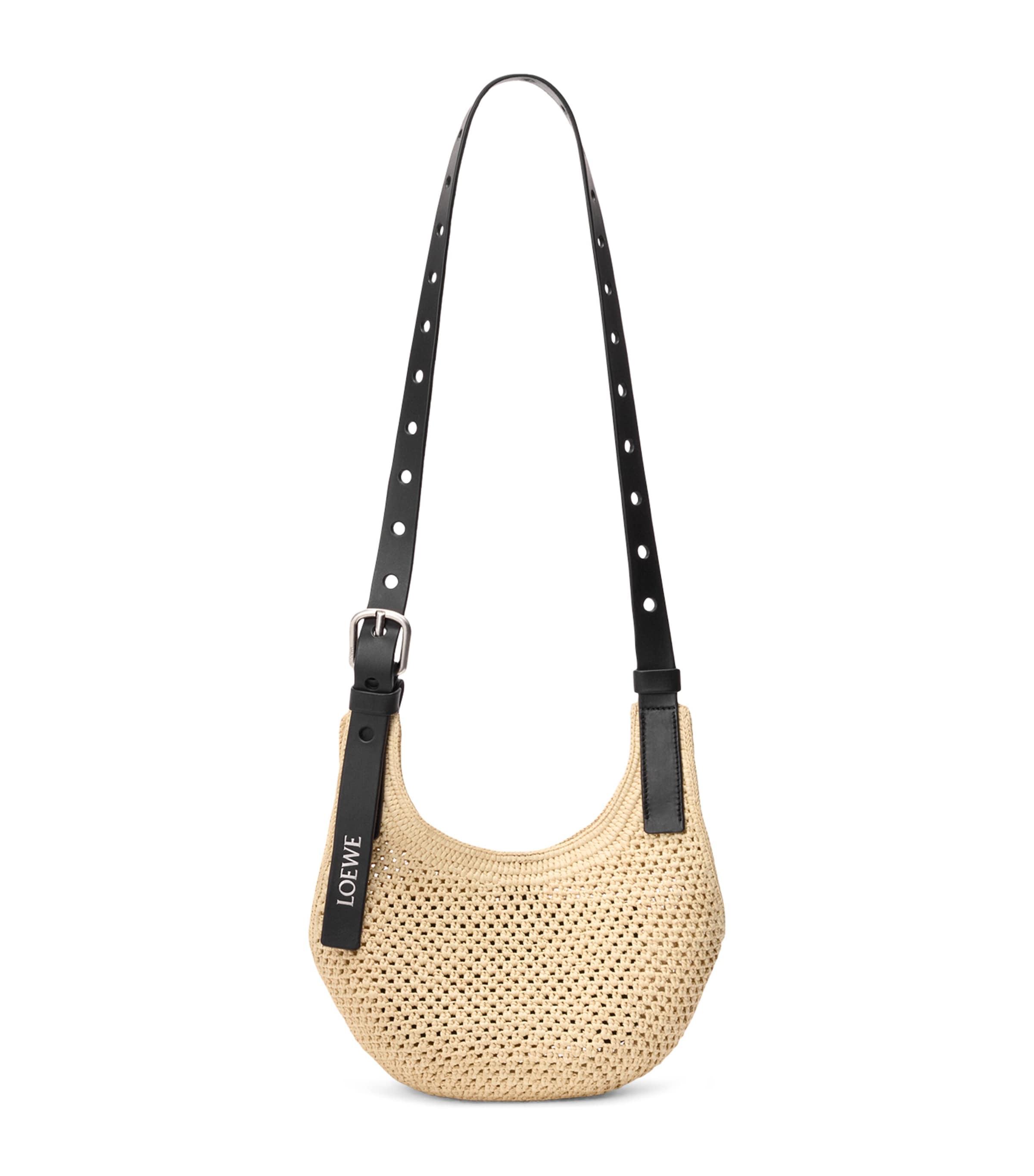 LOEWE x Paula's Ibiza Mini Raffia Punch-Hole Hobo Bag by LOEWE