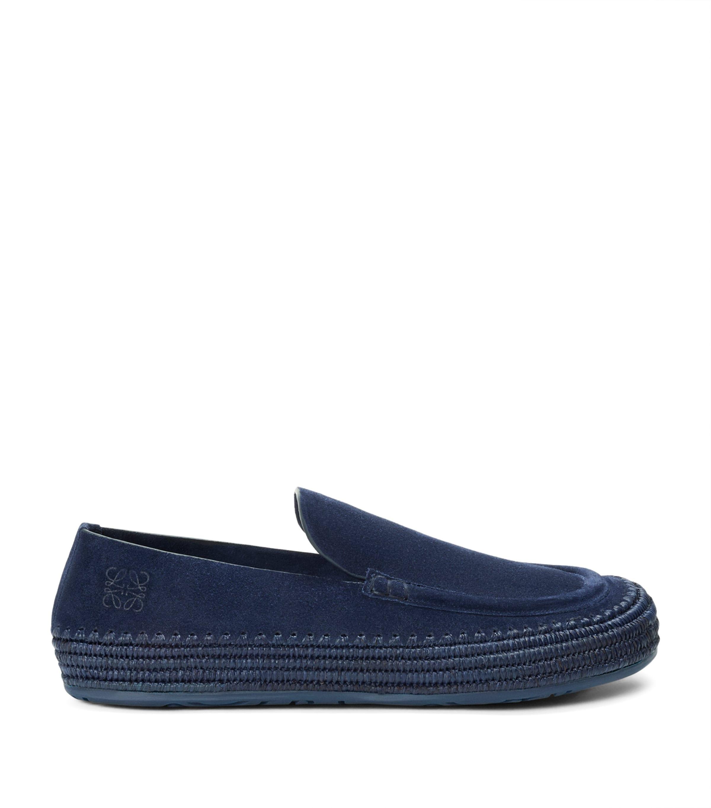LOEWE x Paula's Ibiza Suede-Raffia Rio Loafers by LOEWE