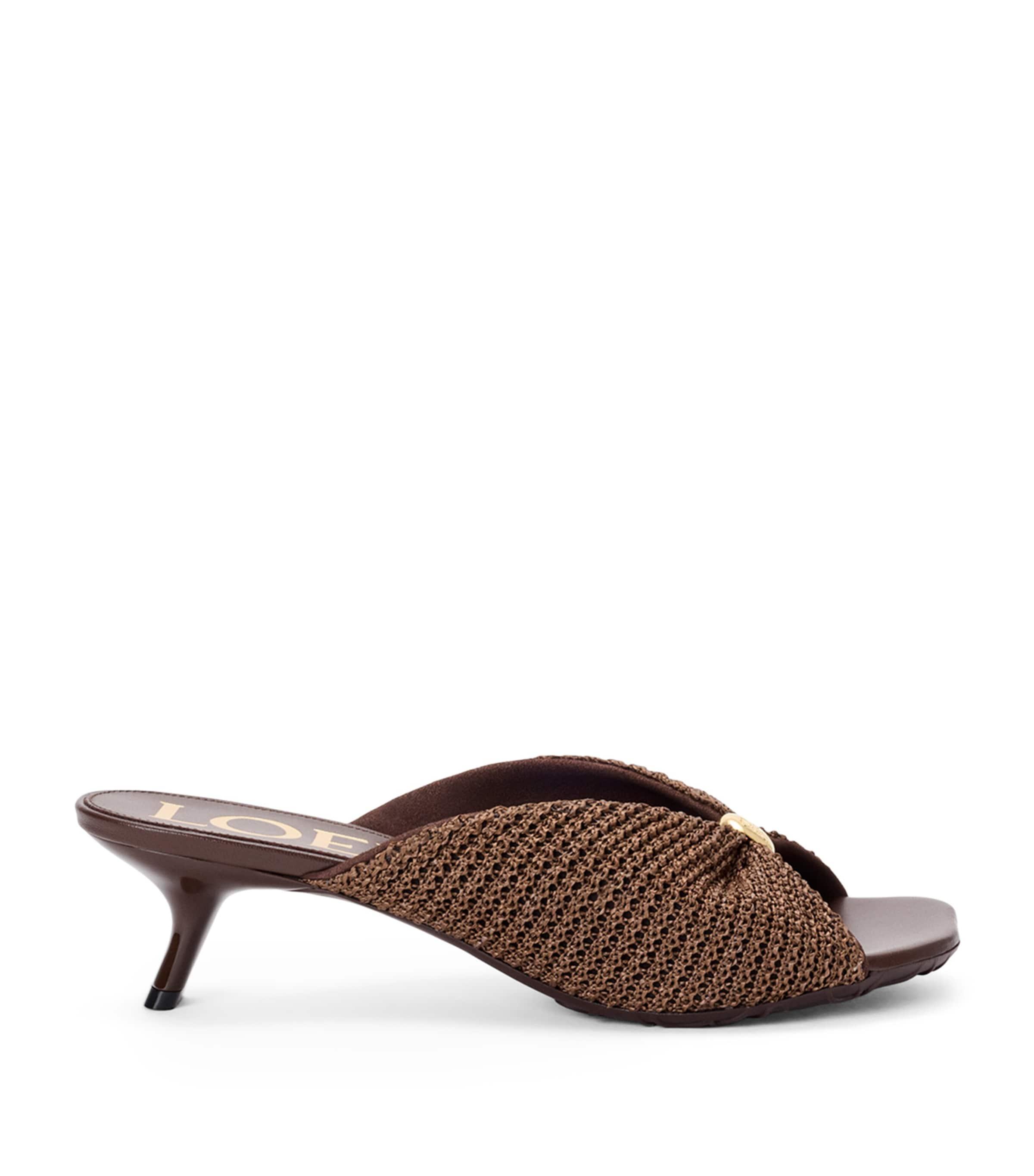 LOEWE x Paula's Ibiza Woven Pebble Heeled Sandals 45 by LOEWE