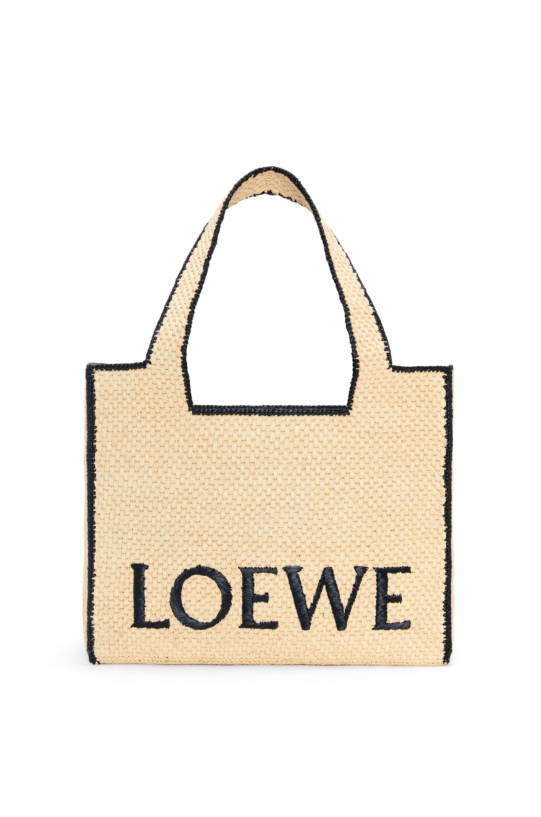 Large LOEWE Font tote in raffia by LOEWE