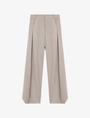 Layered-Panel Wide-Leg High-Rise Wool-Blend Trousers by LOEWE