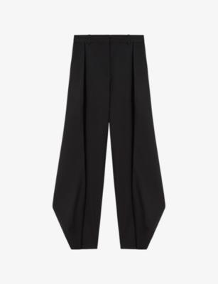 Layered-Panel Wide-Leg High-Rise Wool-Blend Trousers by LOEWE