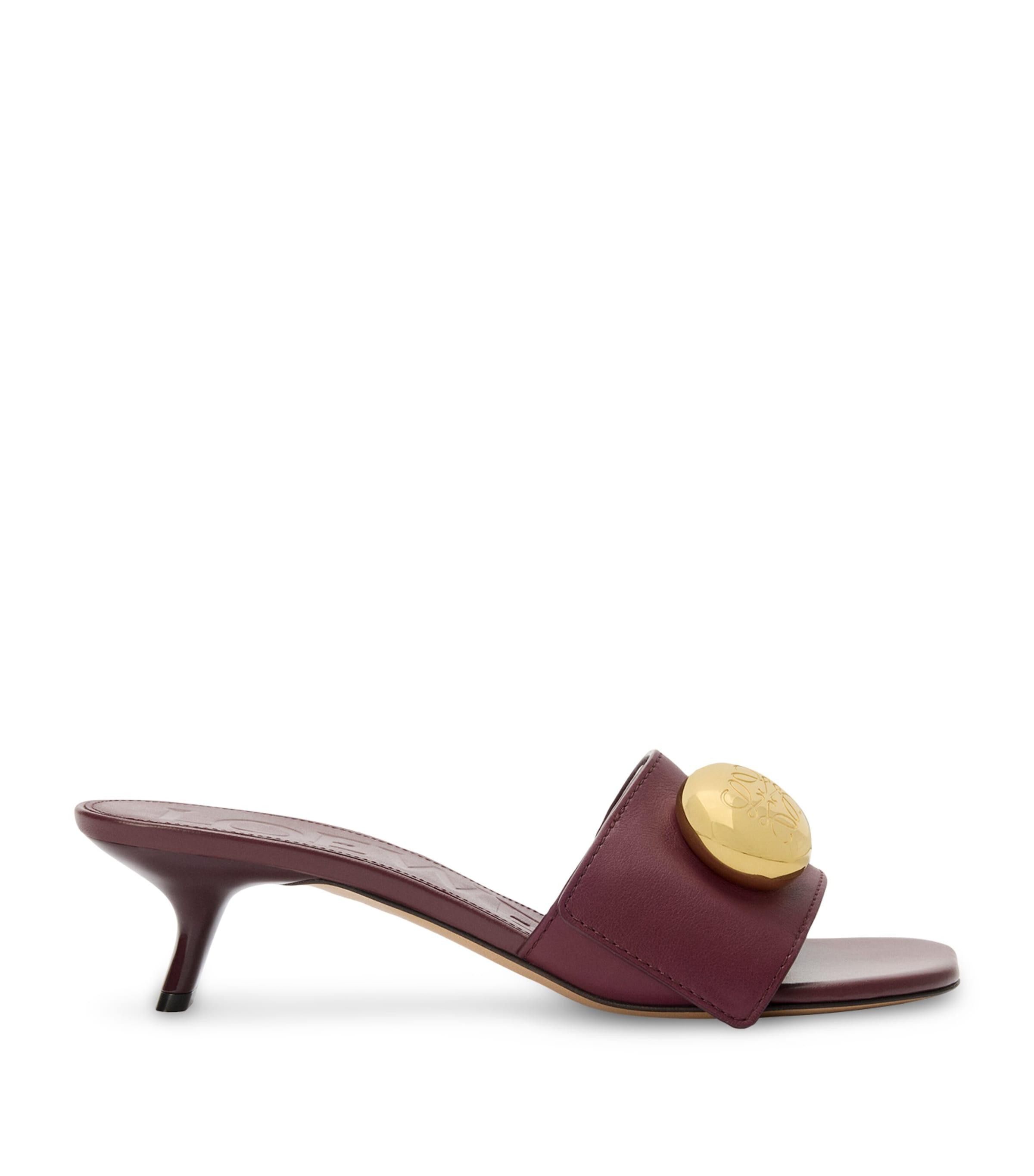 Leather Pebble Heeled Mules 45 by LOEWE