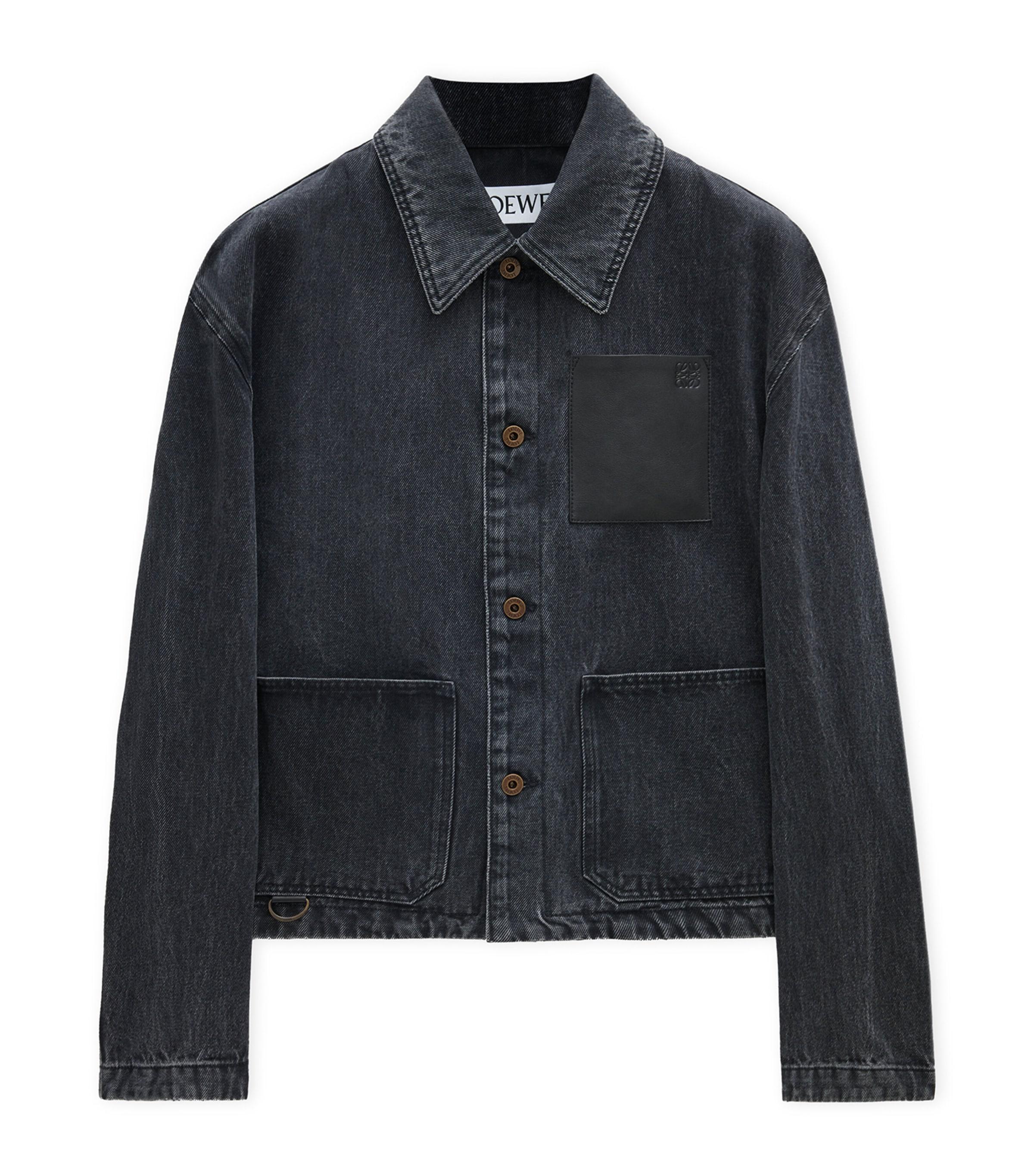 Leather-Trim Denim Jacket by LOEWE