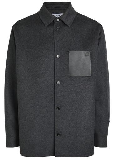 Leather-pocket wool and cashmere-blend overshirt by LOEWE