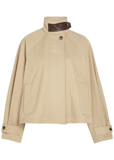Leather-trim cotton and silk-blend jacket by LOEWE