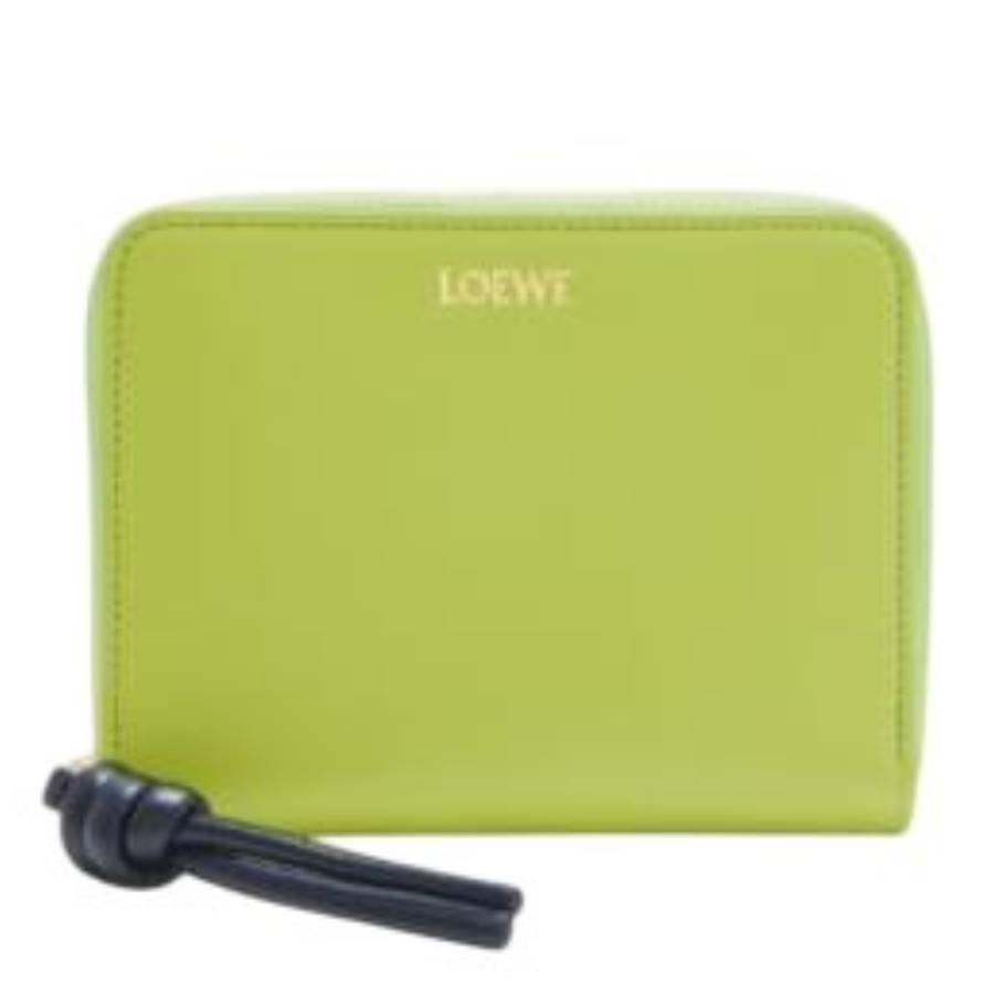 Loewe Knot Compact Zip Around Wallet - Anise/Black by LOEWE